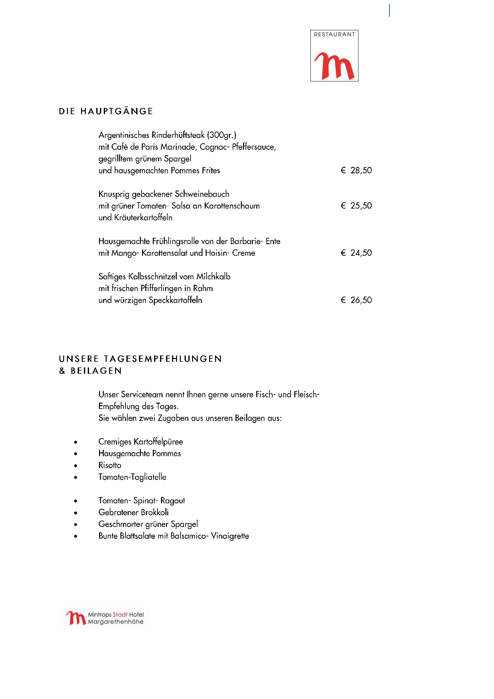 Speisekarte