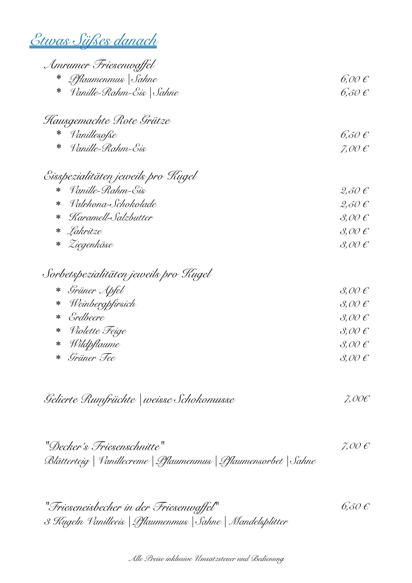 Speisekarte