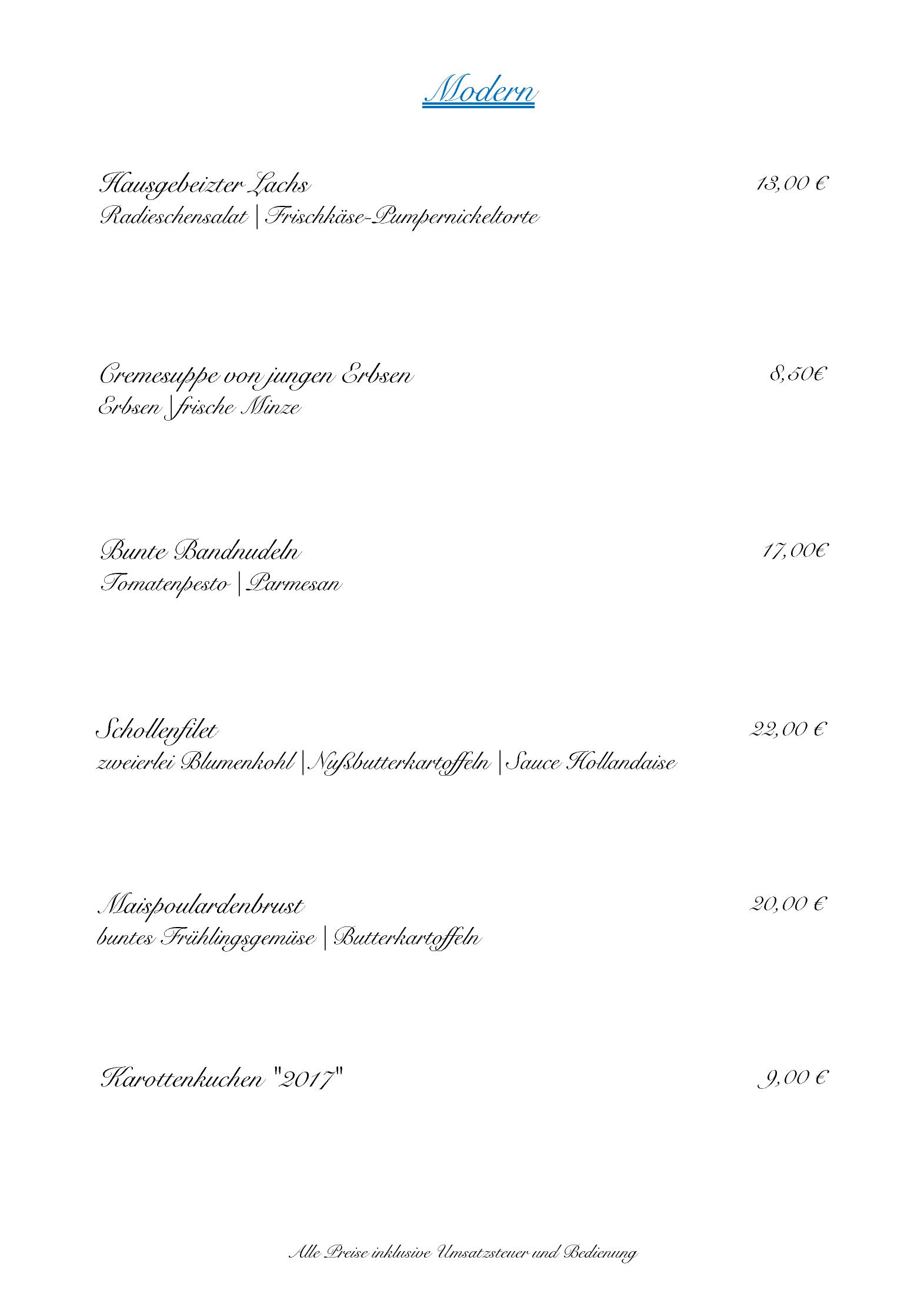 Speisekarte