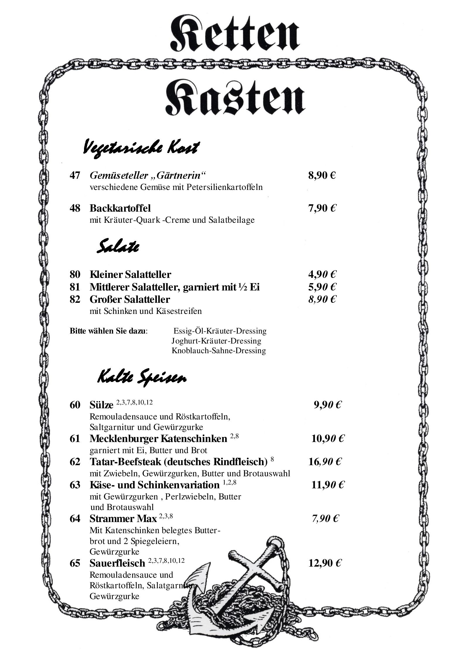 Speisekarte