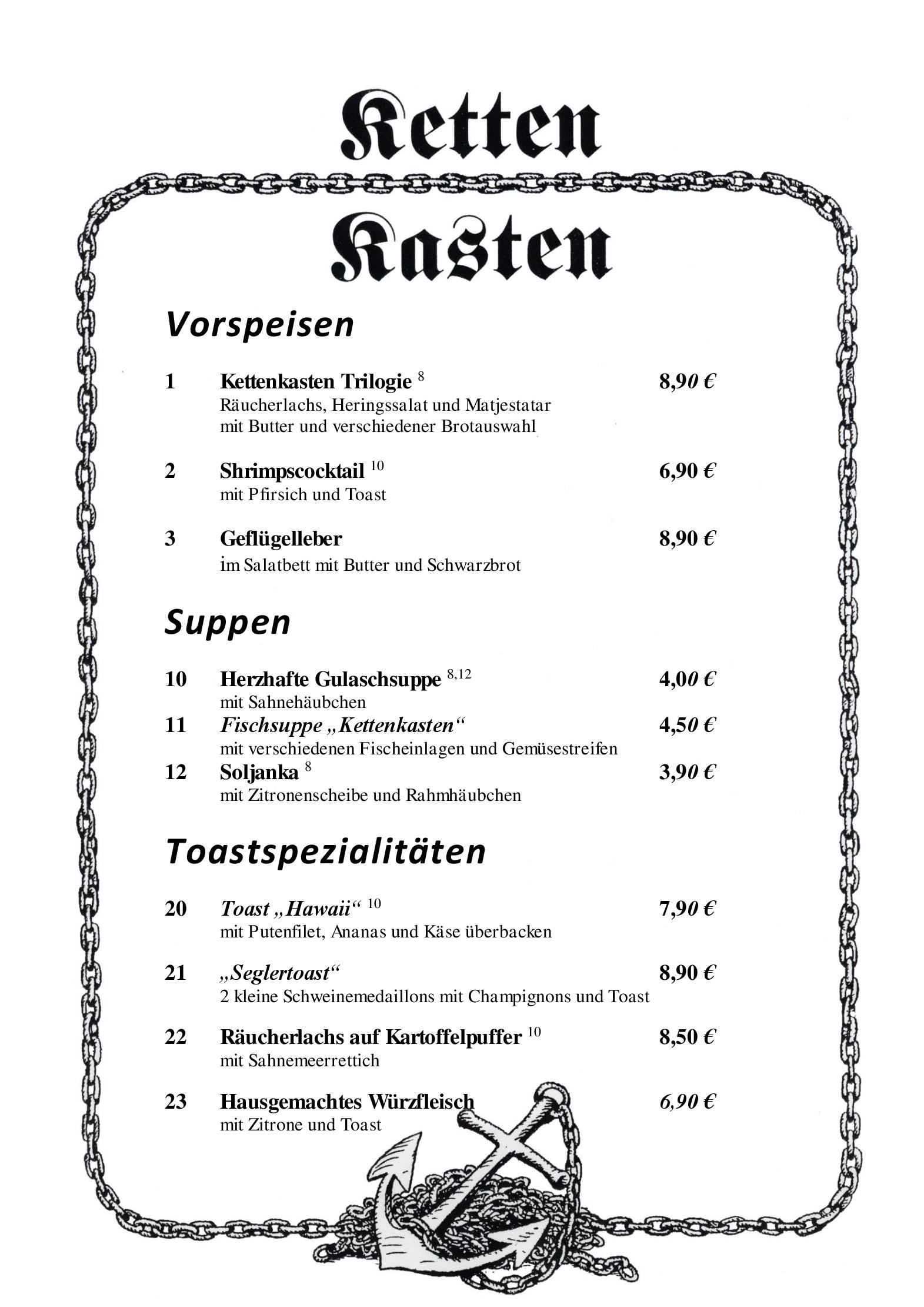 Speisekarte