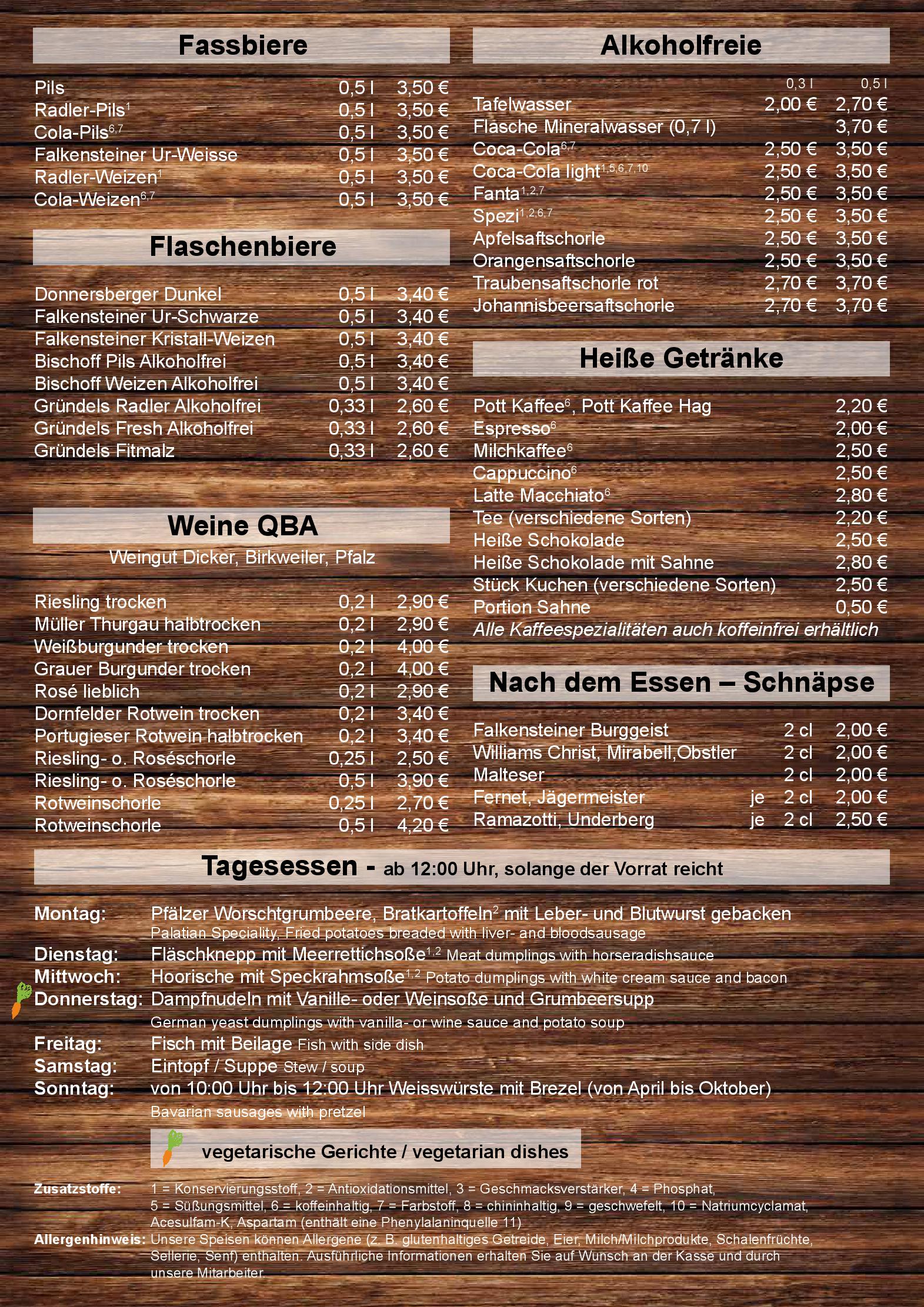 Speisekarte