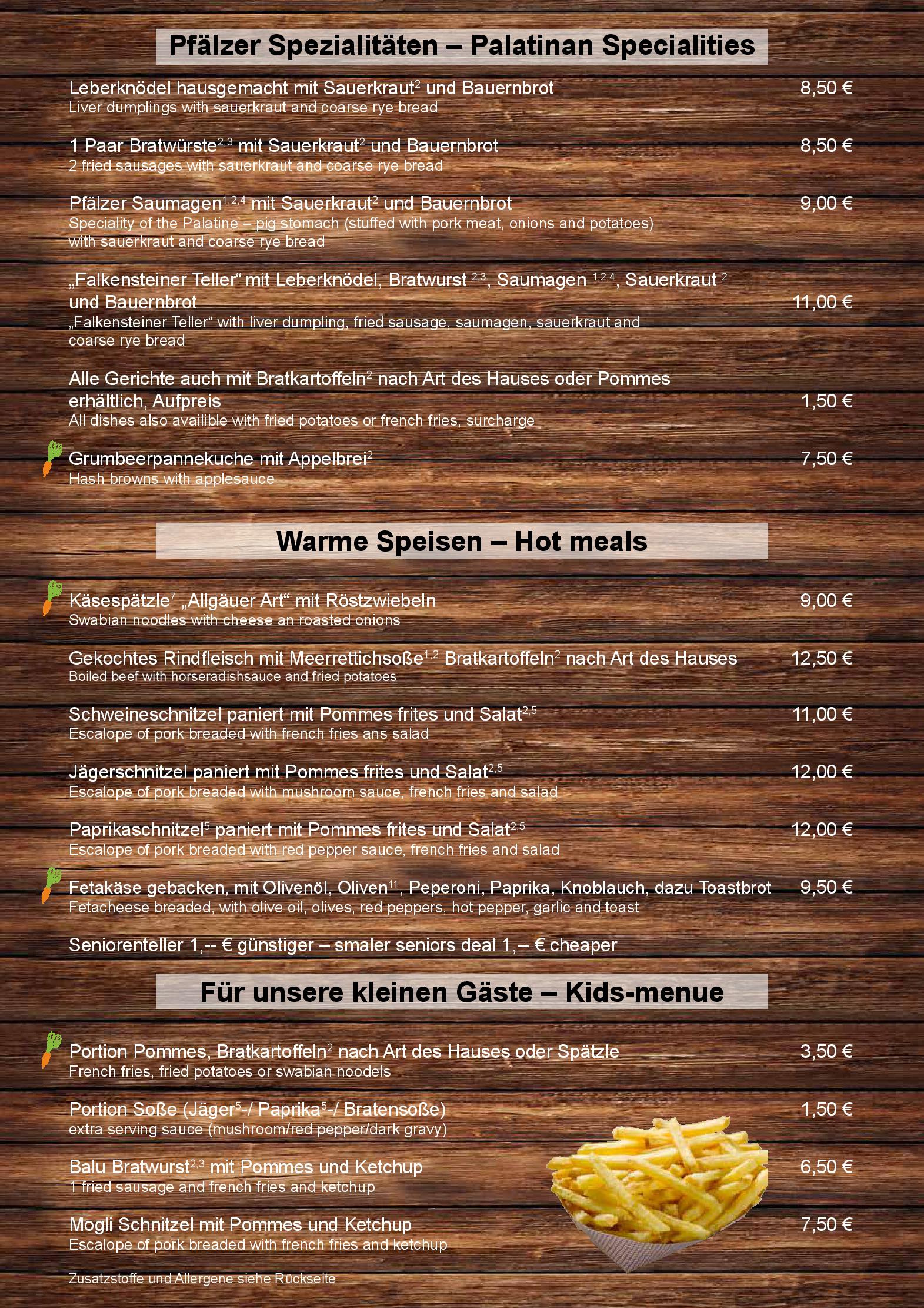 Speisekarte