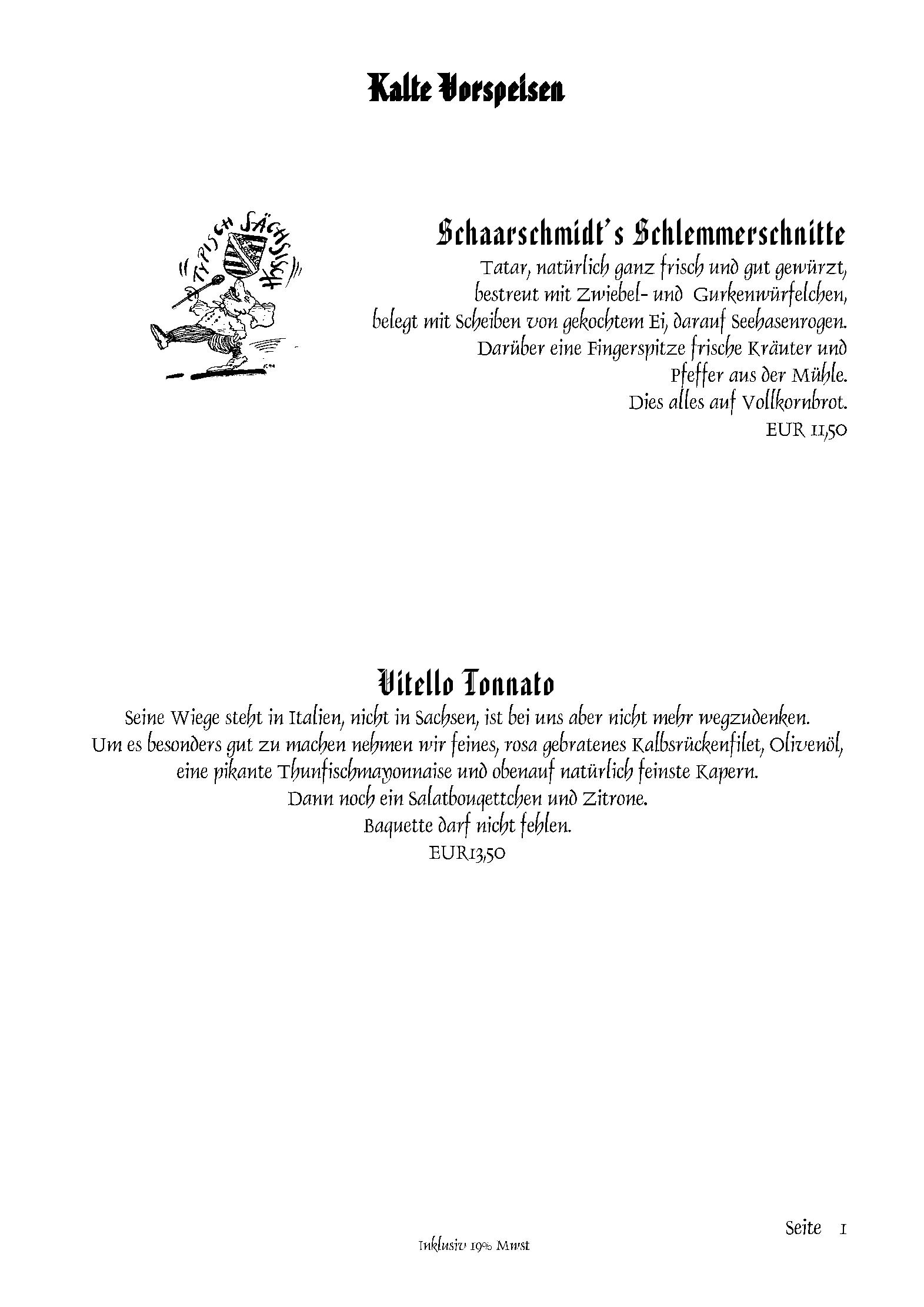 Speisekarte