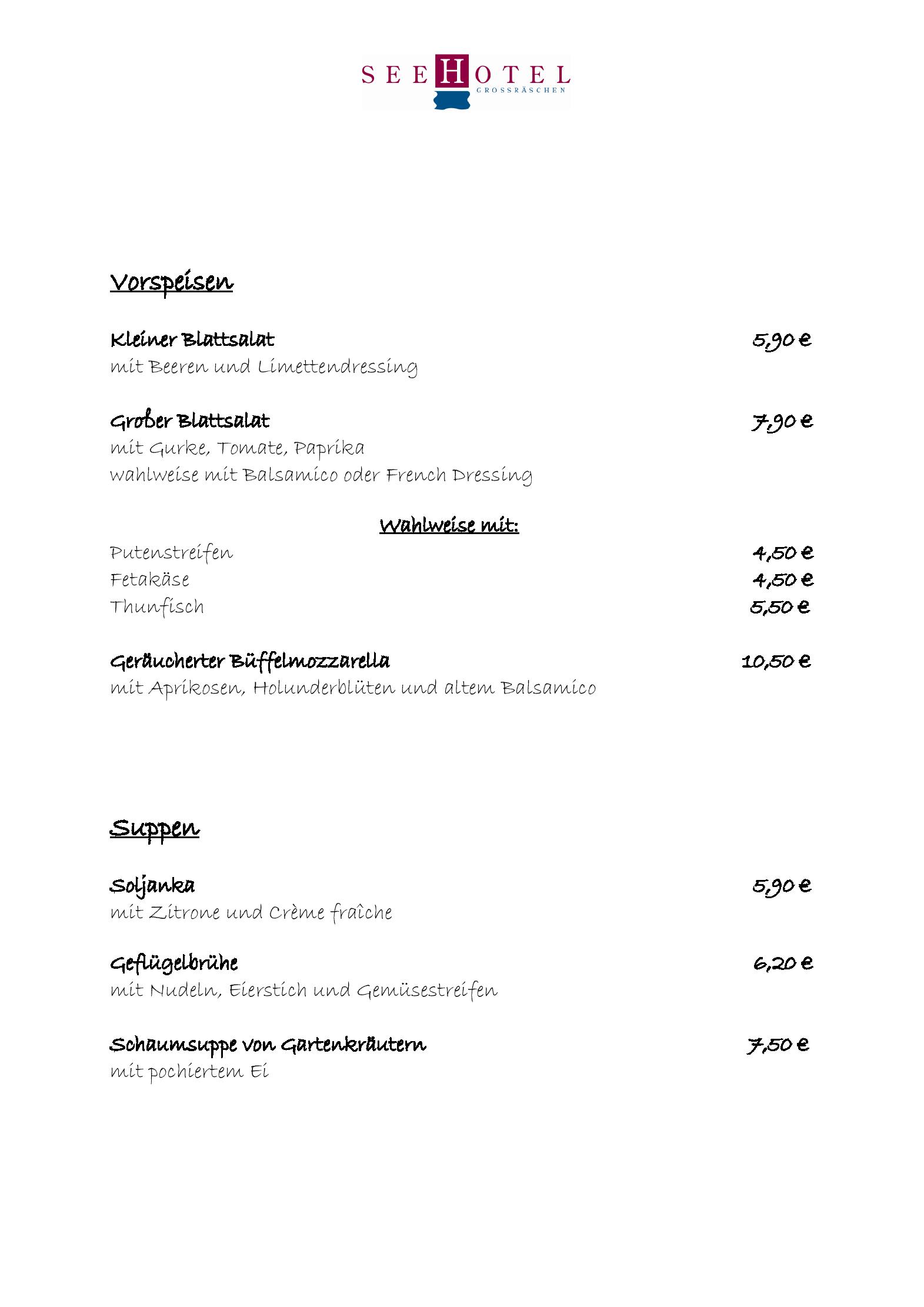 Speisekarte