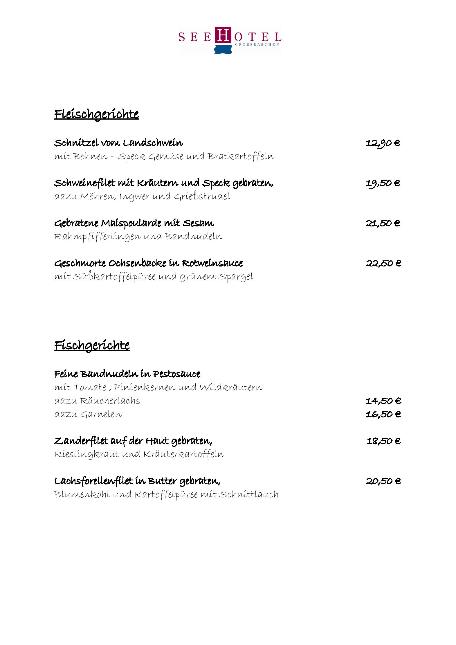 Speisekarte