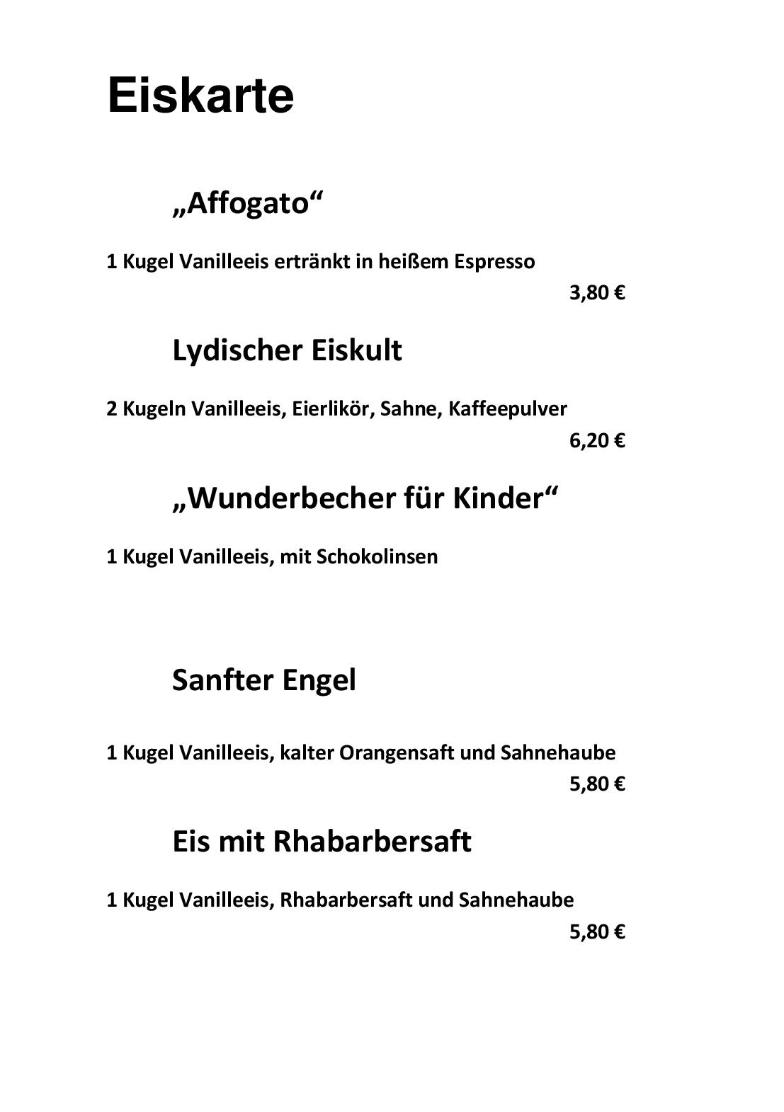 Speisekarte