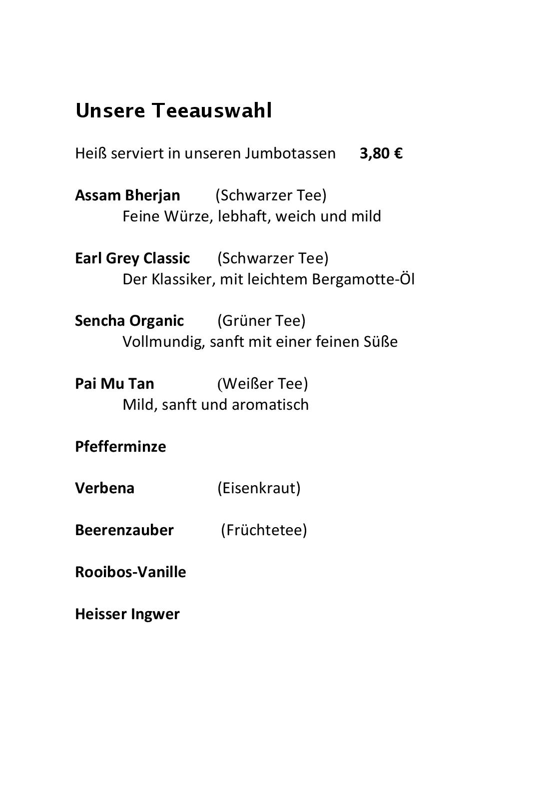 Speisekarte