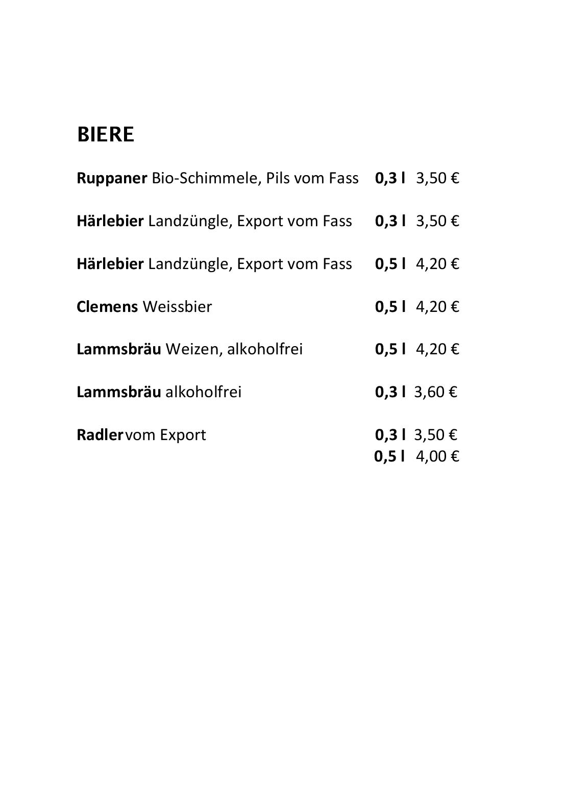 Speisekarte