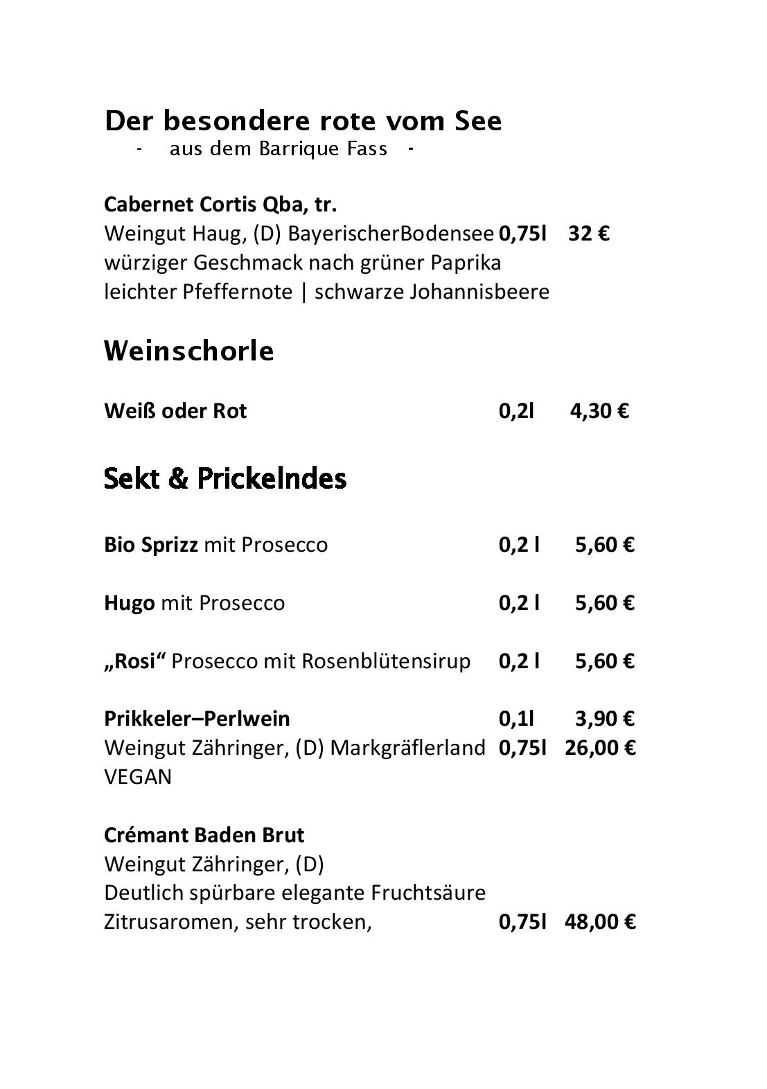 Speisekarte