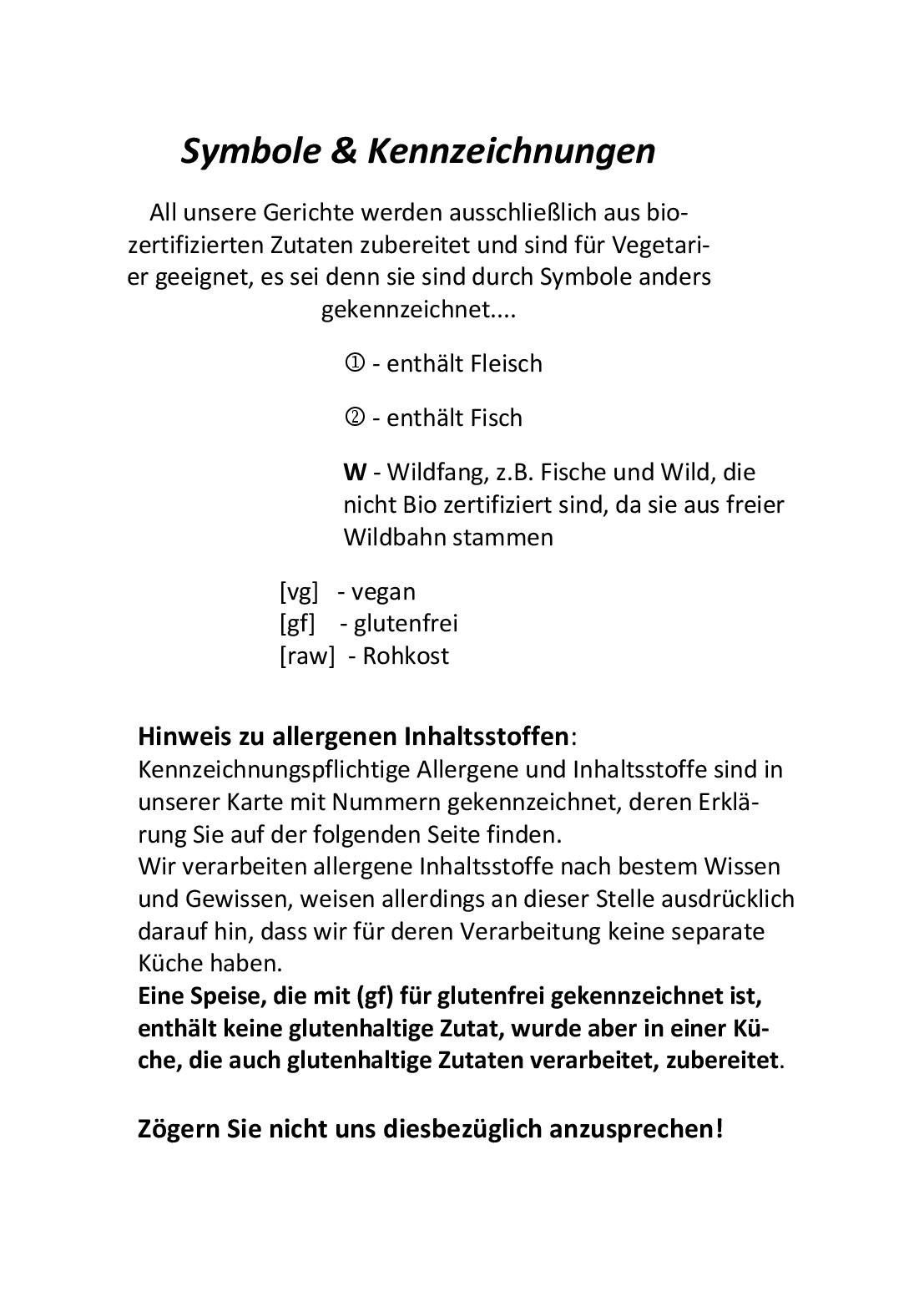 Speisekarte