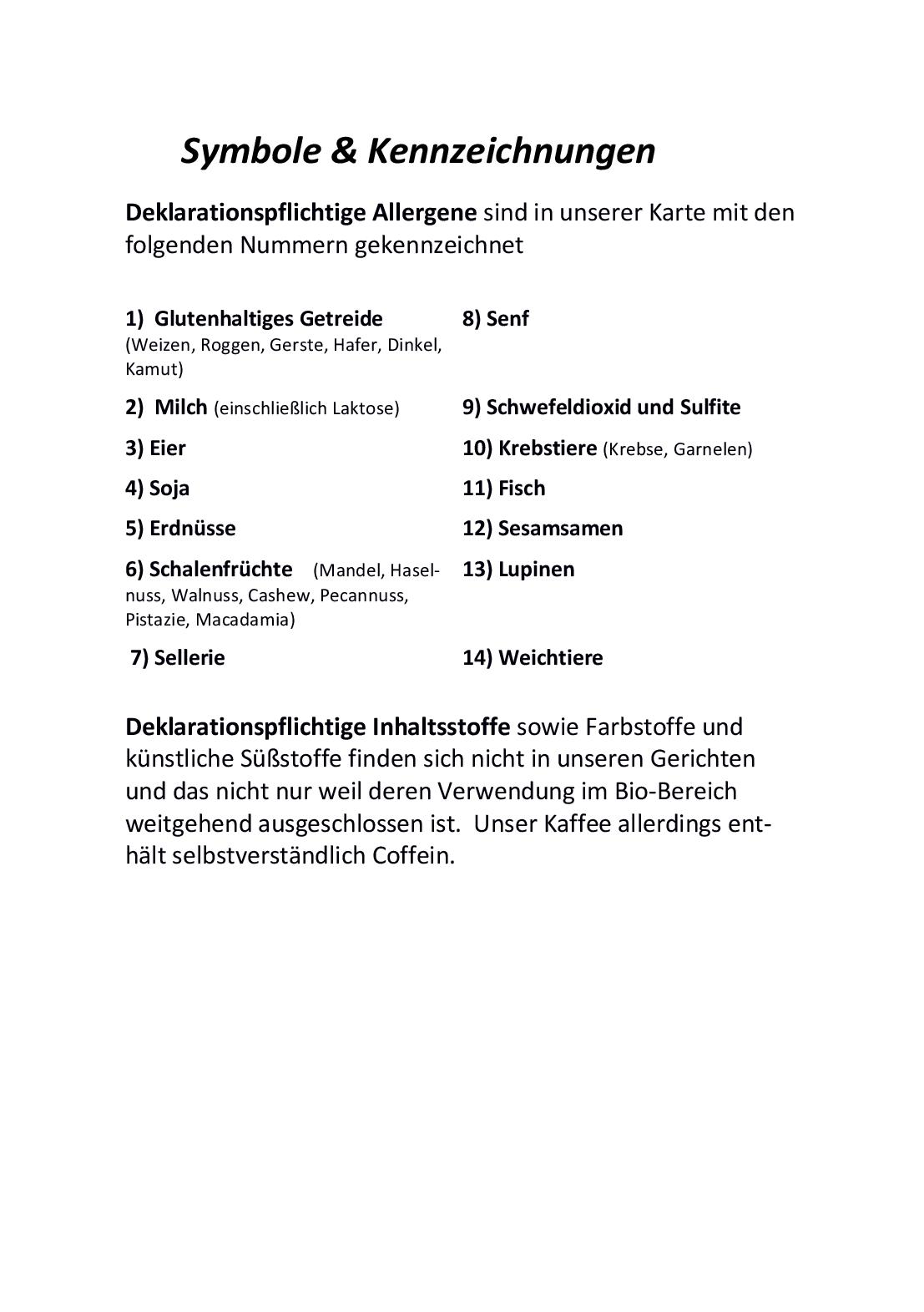 Speisekarte