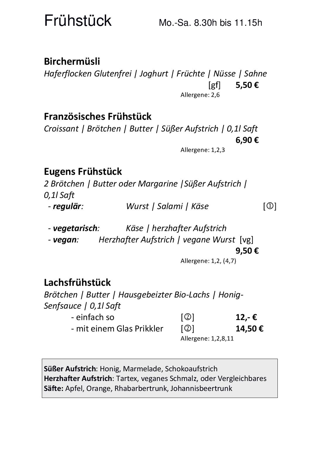 Speisekarte