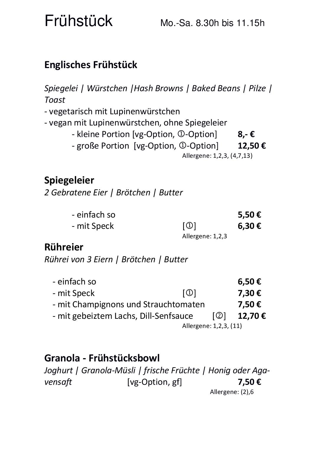 Speisekarte