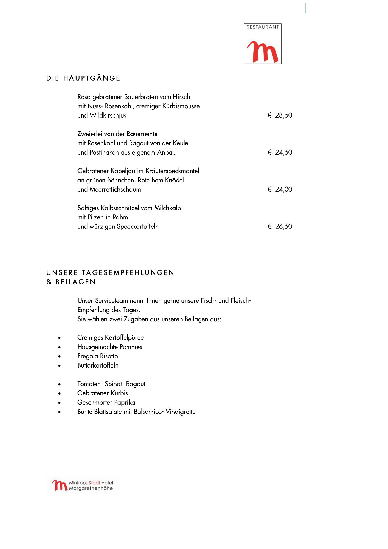 Speisekarte