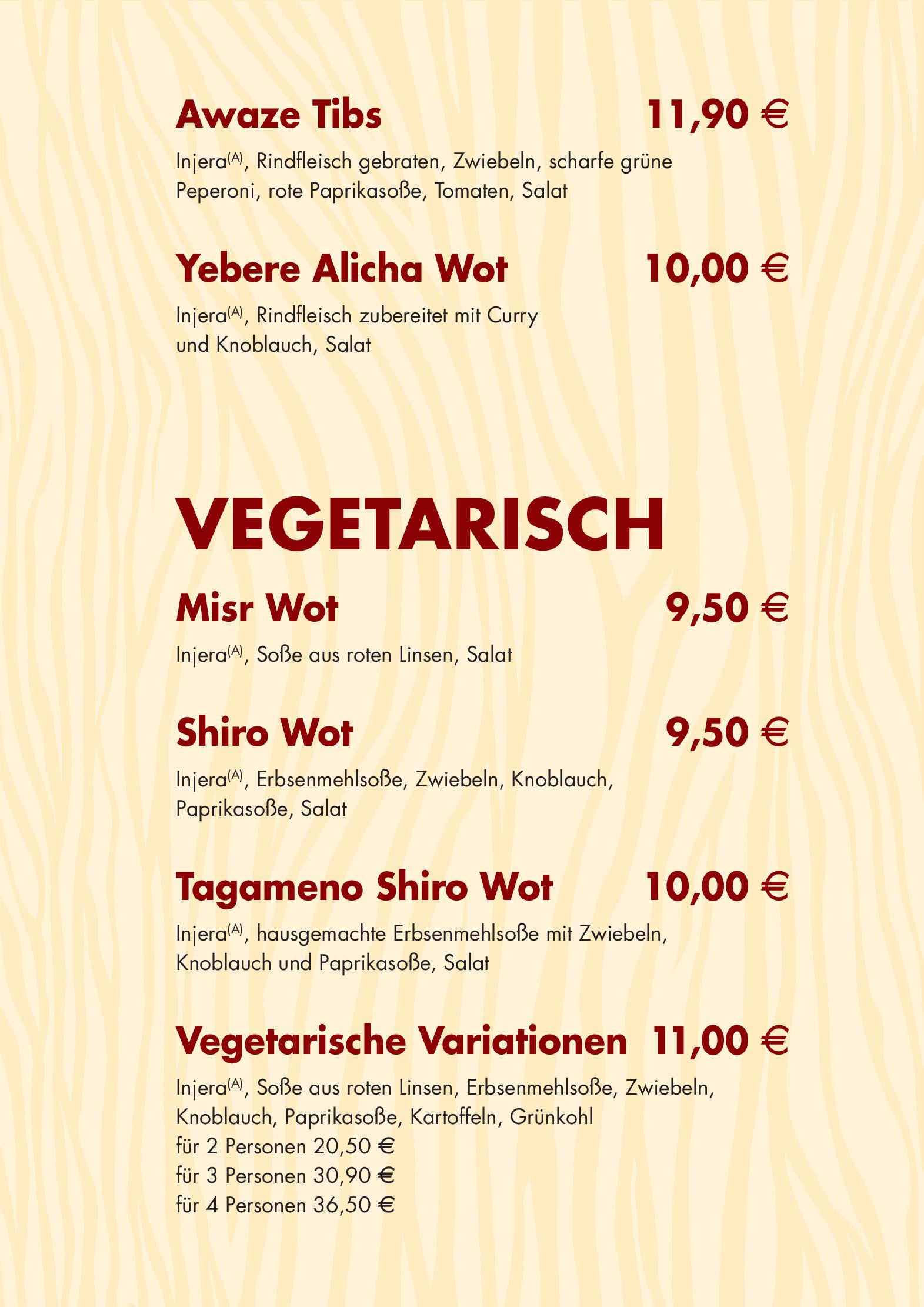 Speisekarte