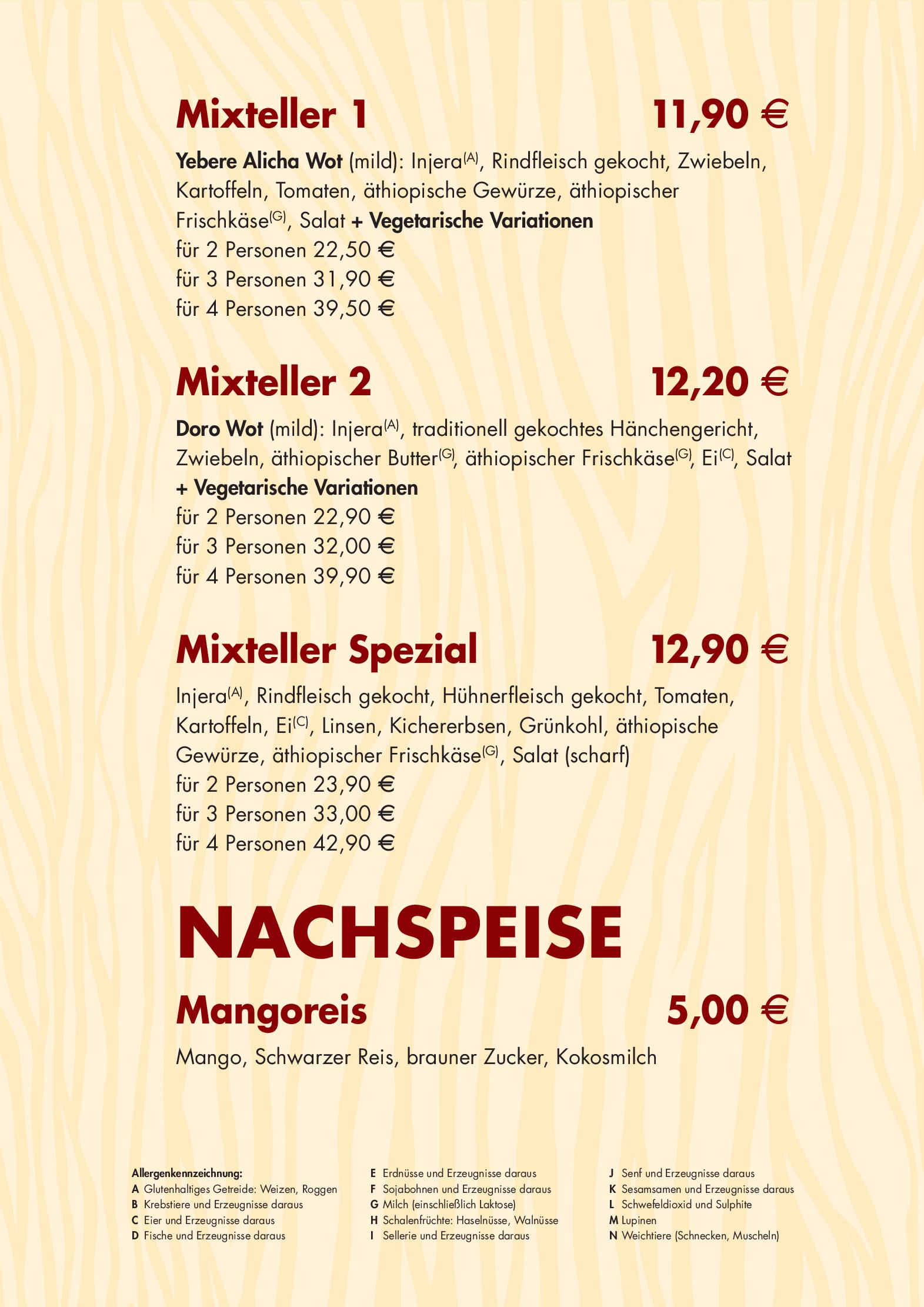 Speisekarte