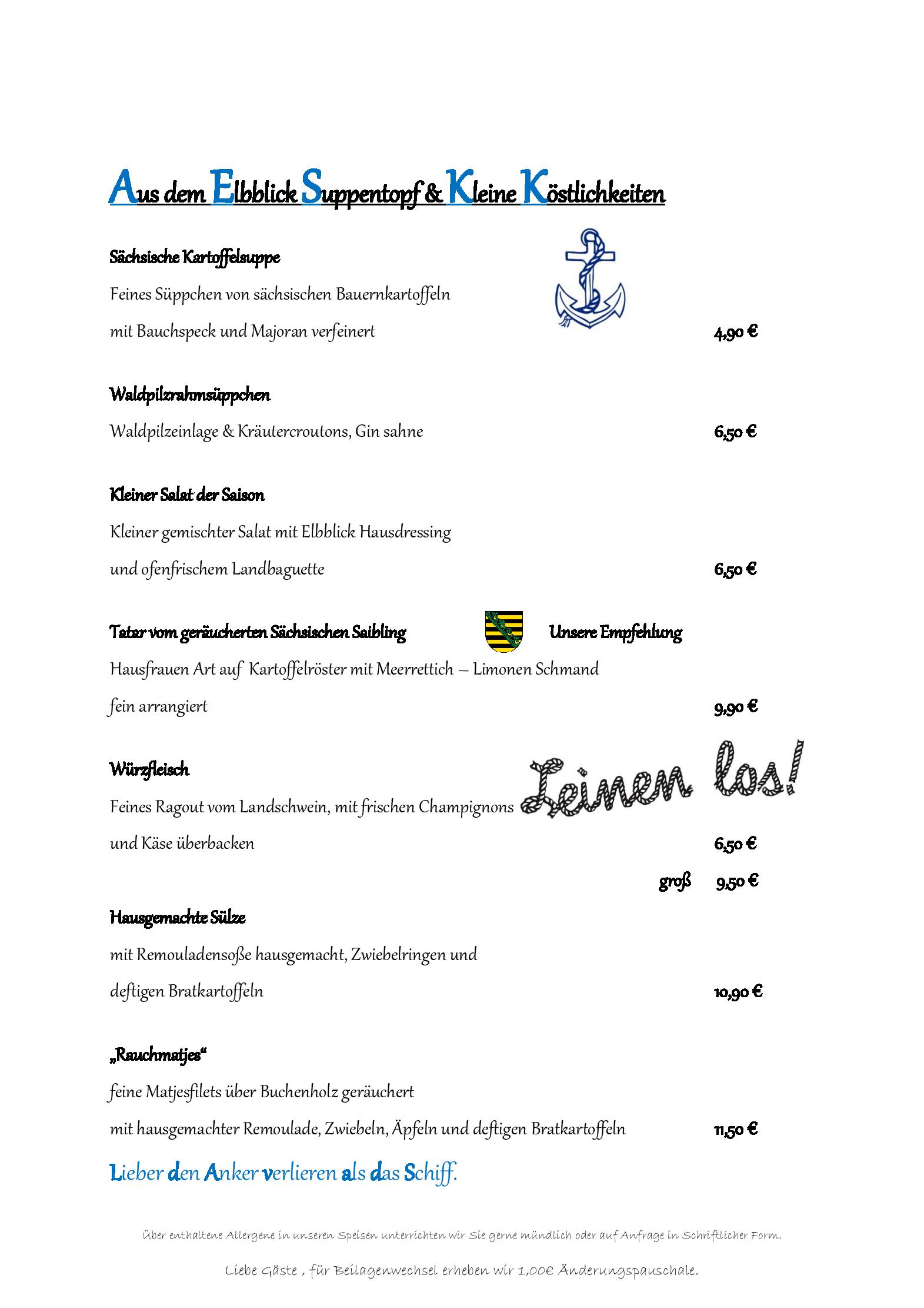 Speisekarte
