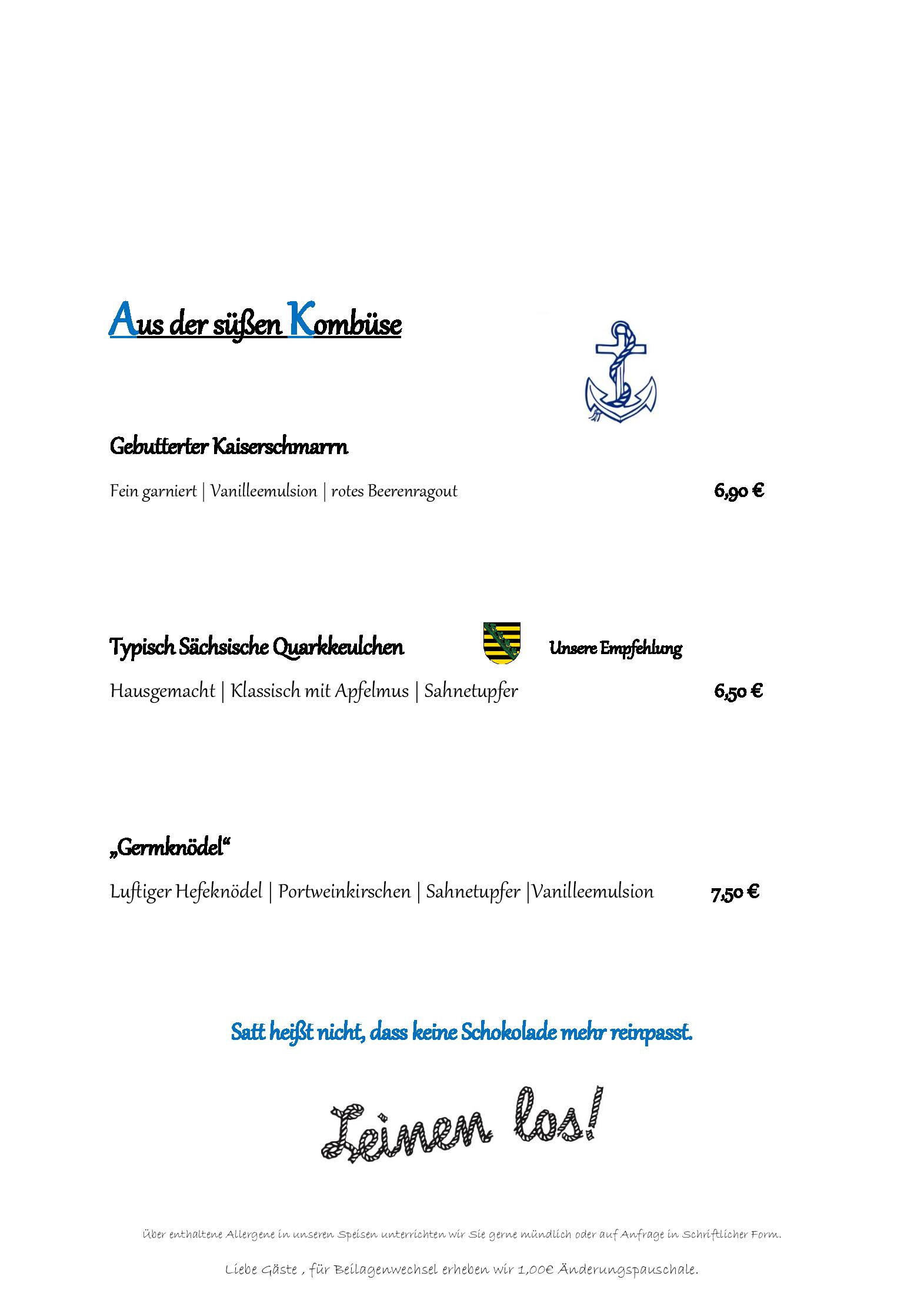 Speisekarte