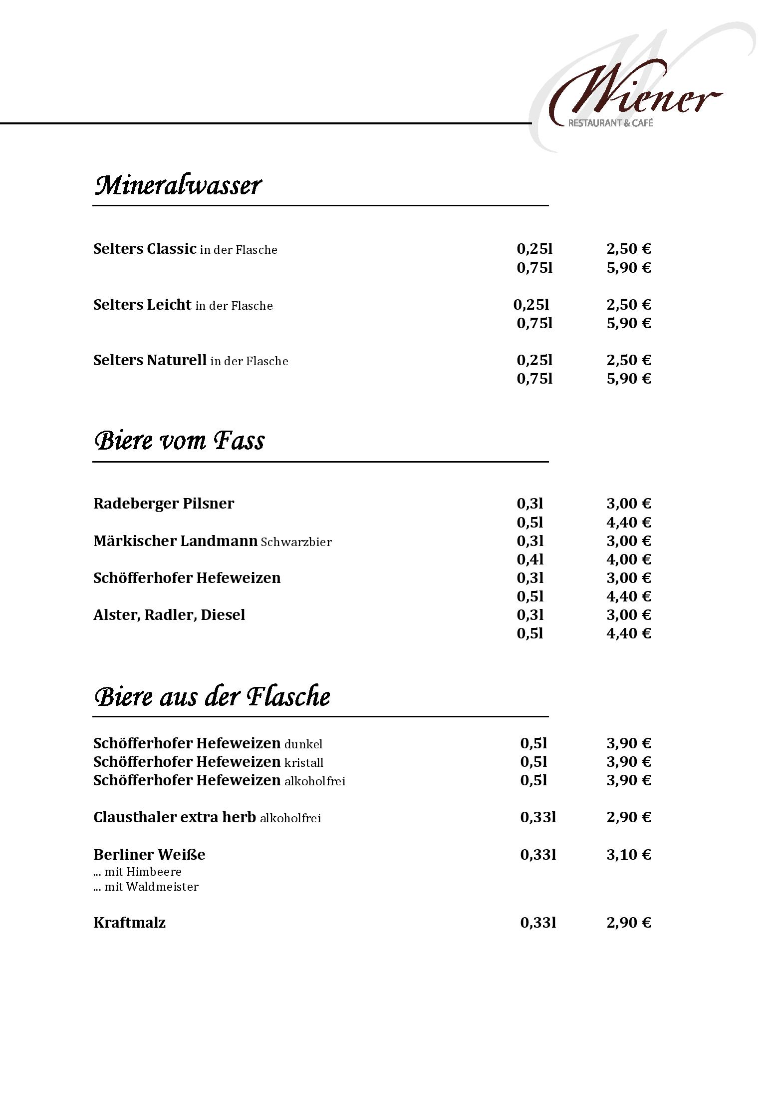 Speisekarte