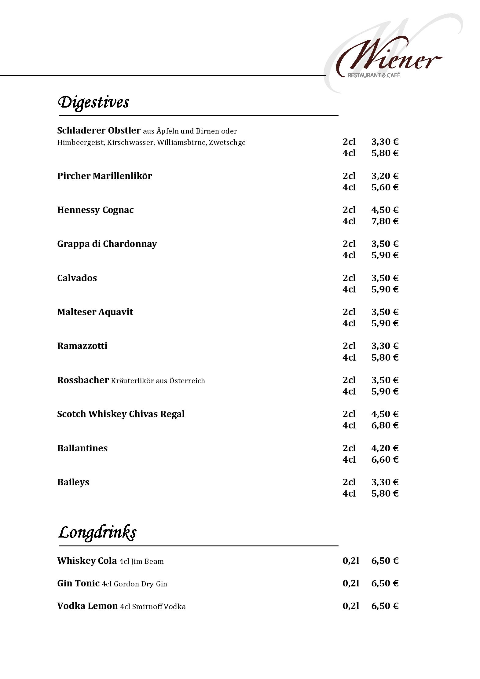 Speisekarte