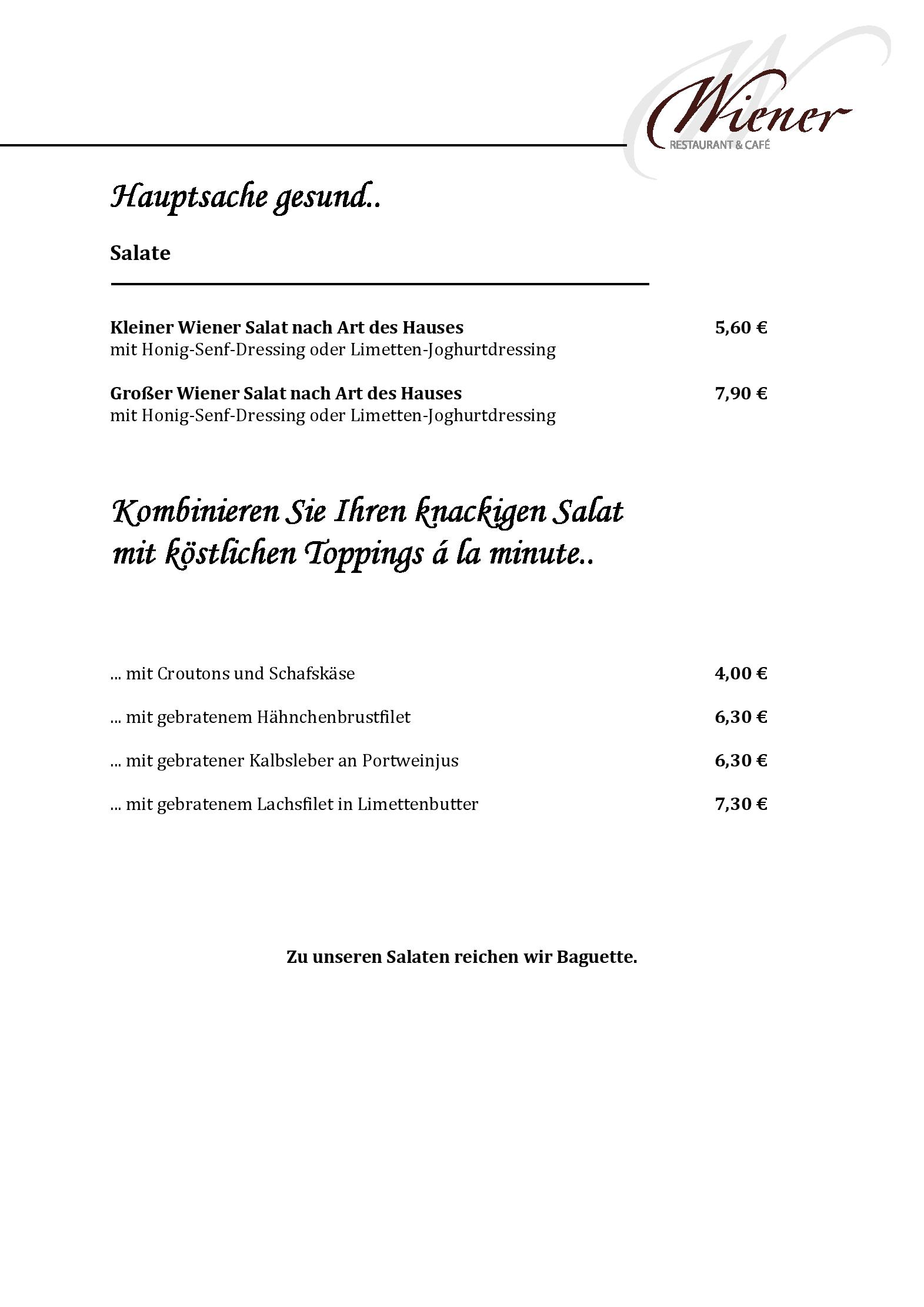 Speisekarte
