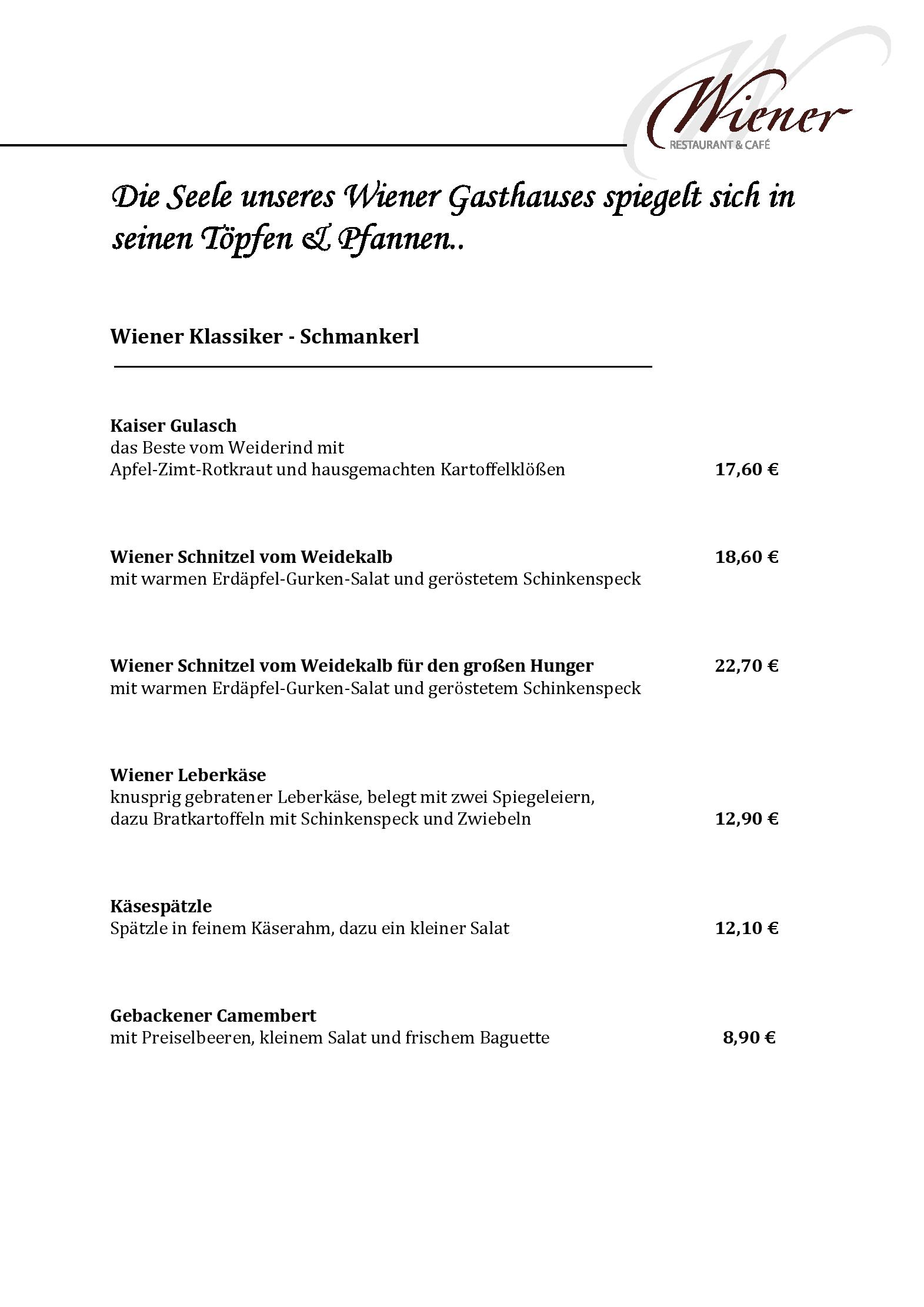 Speisekarte