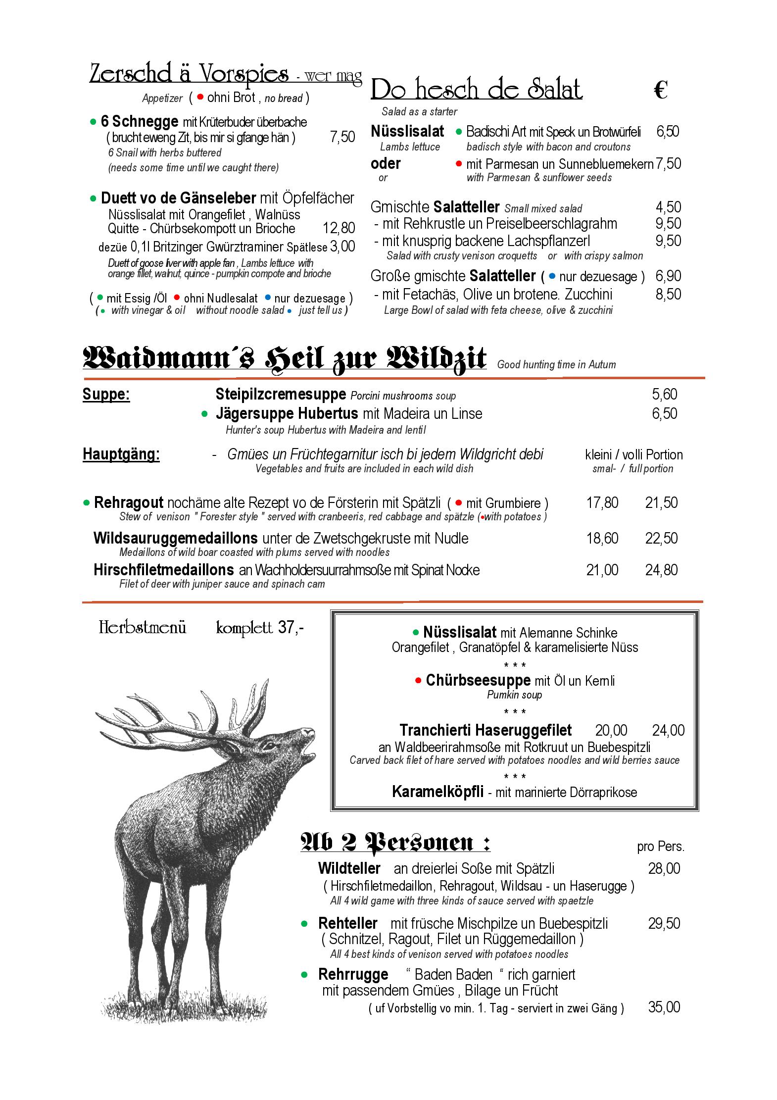 Speisekarte