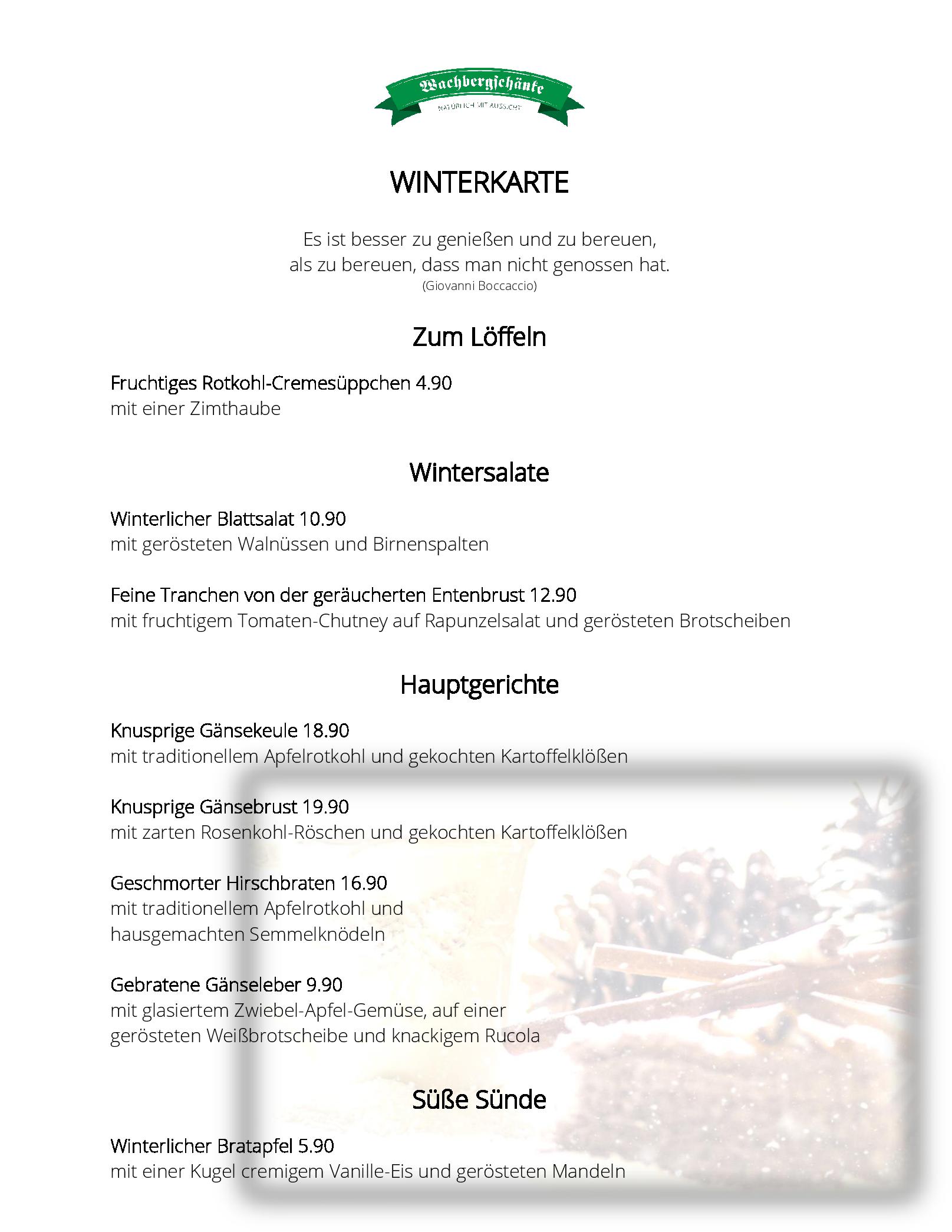 Winterkarte gültig ab 28.11.2018