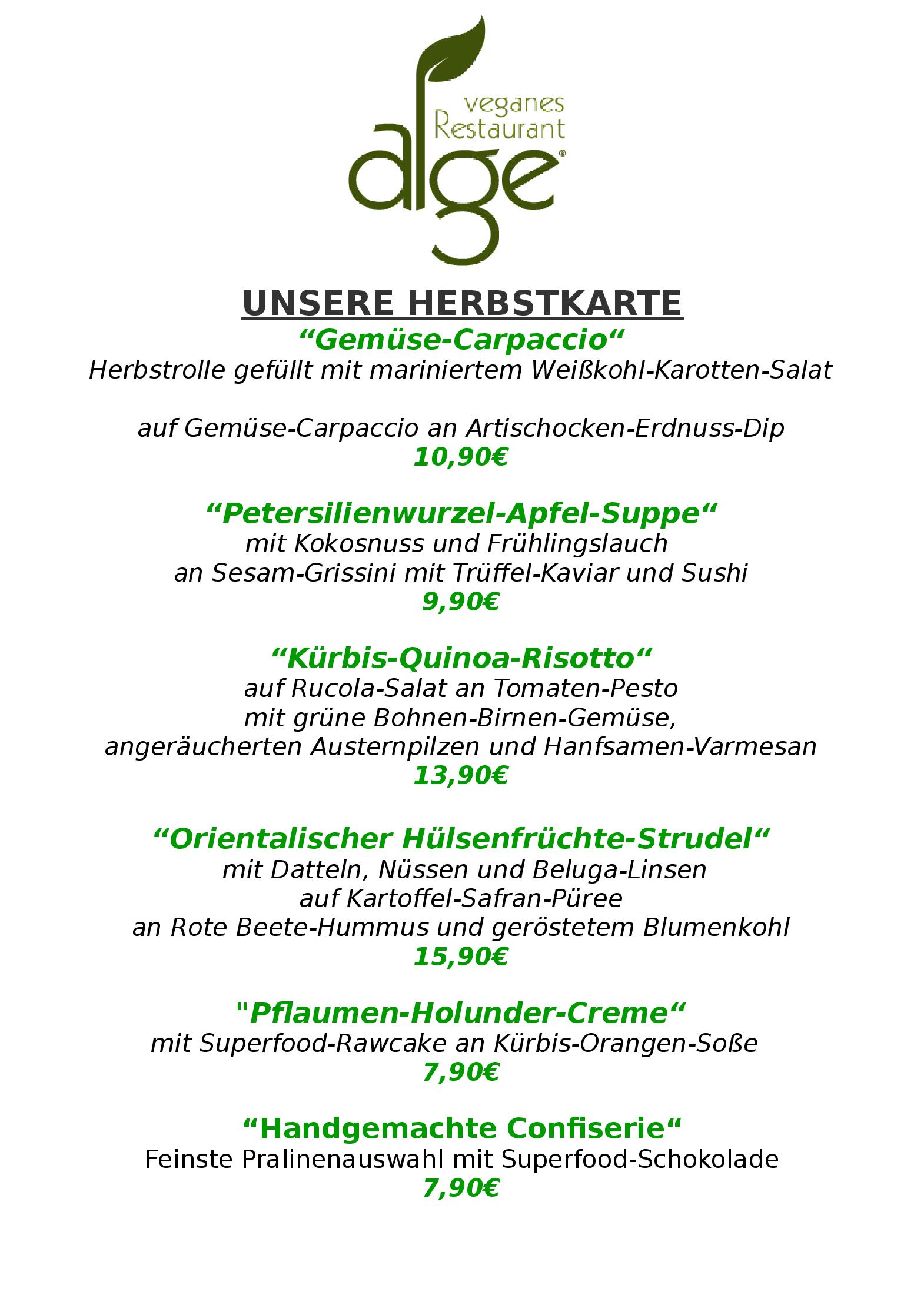 Speisekarte