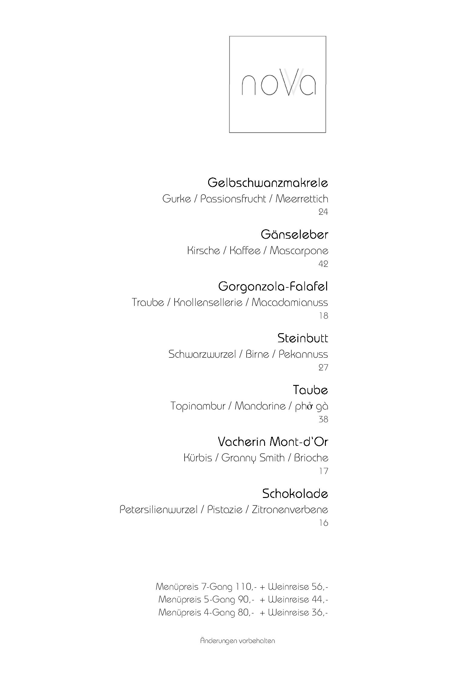 Speisekarte