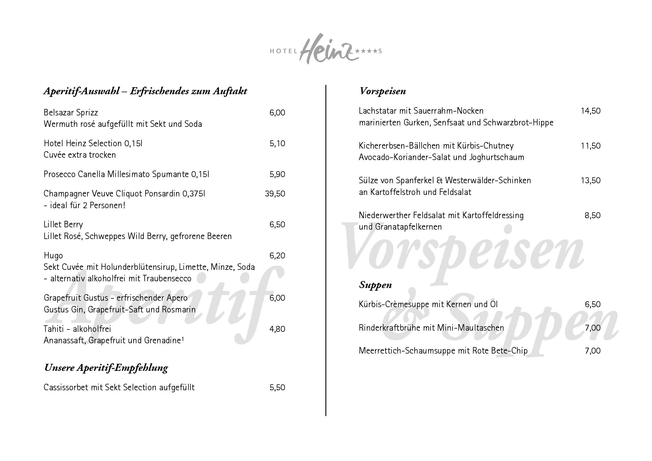 Speisekarte