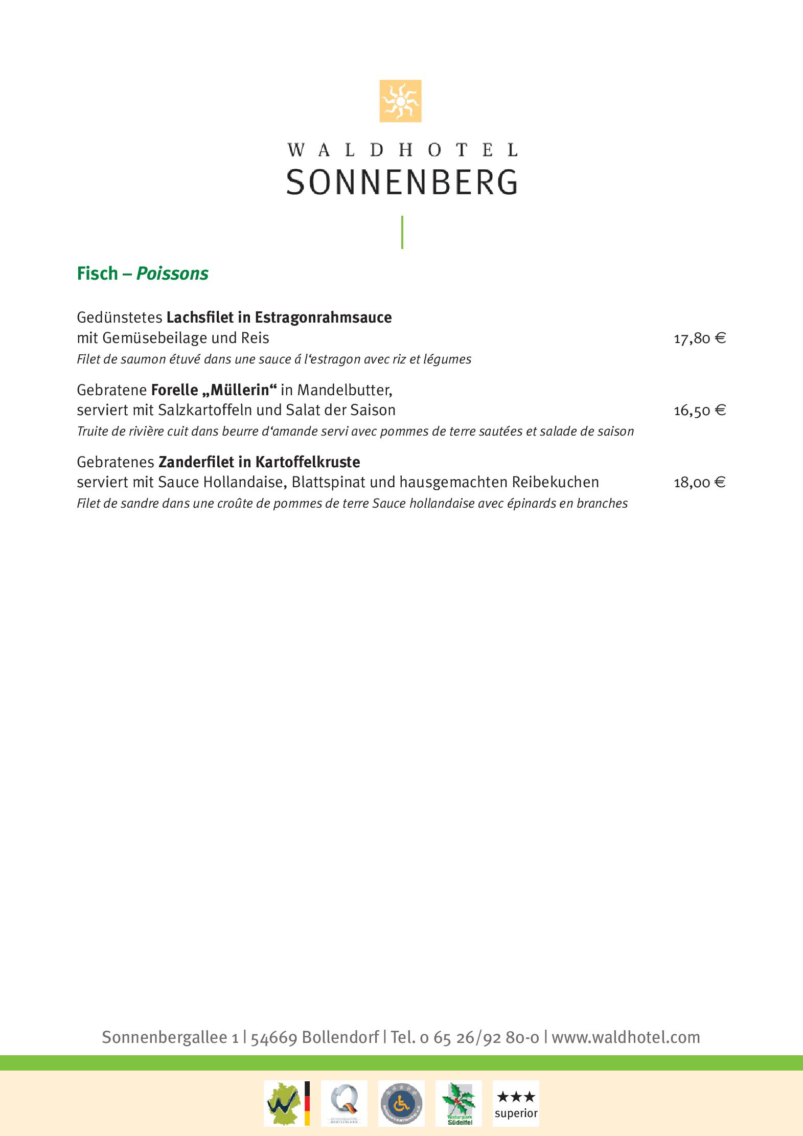 Speisekarte