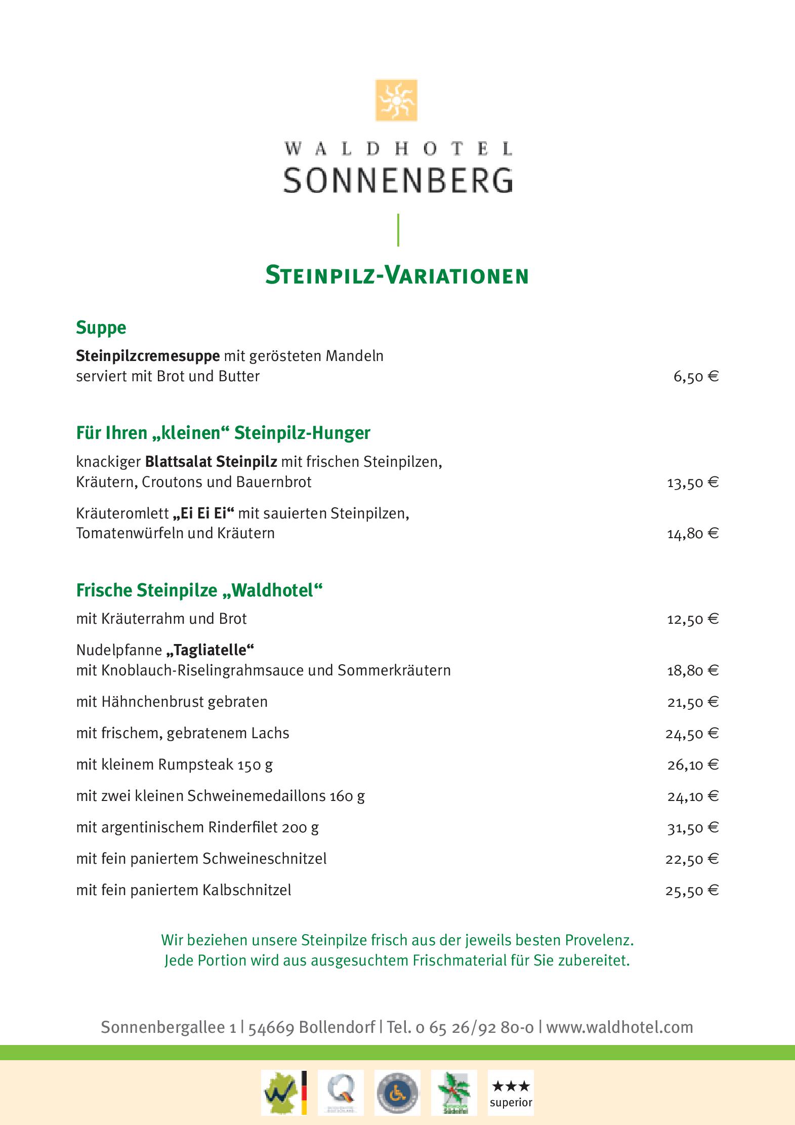 Speisekarte