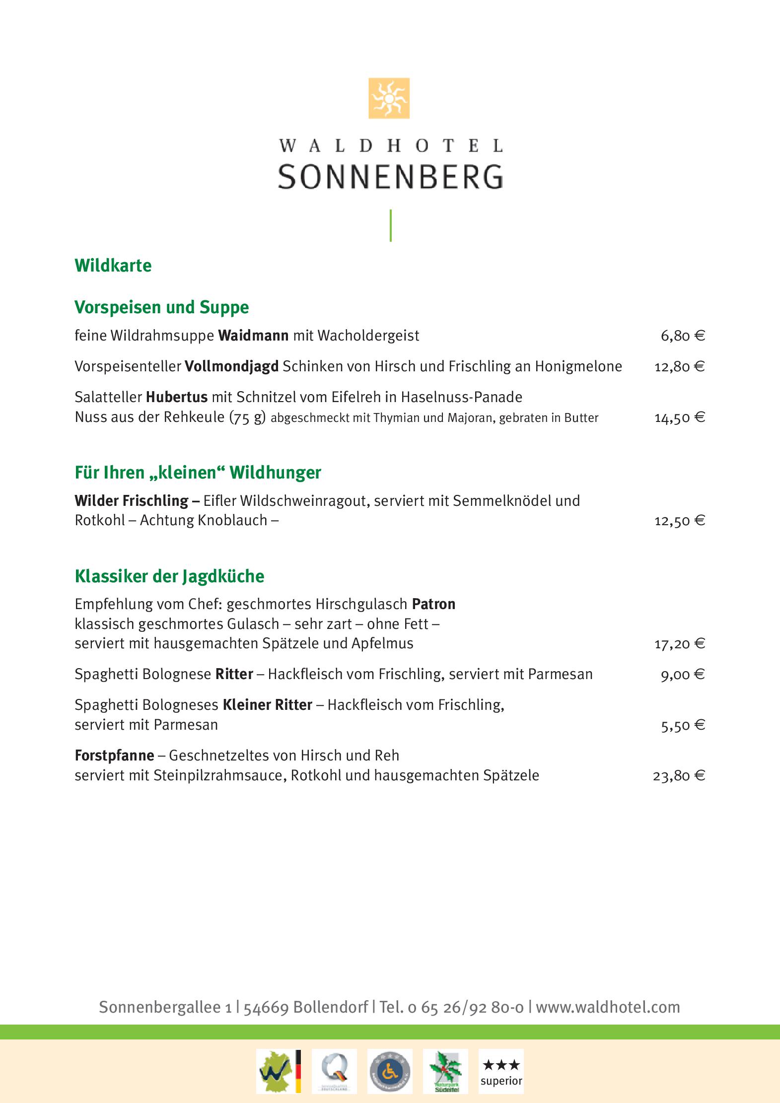 Speisekarte