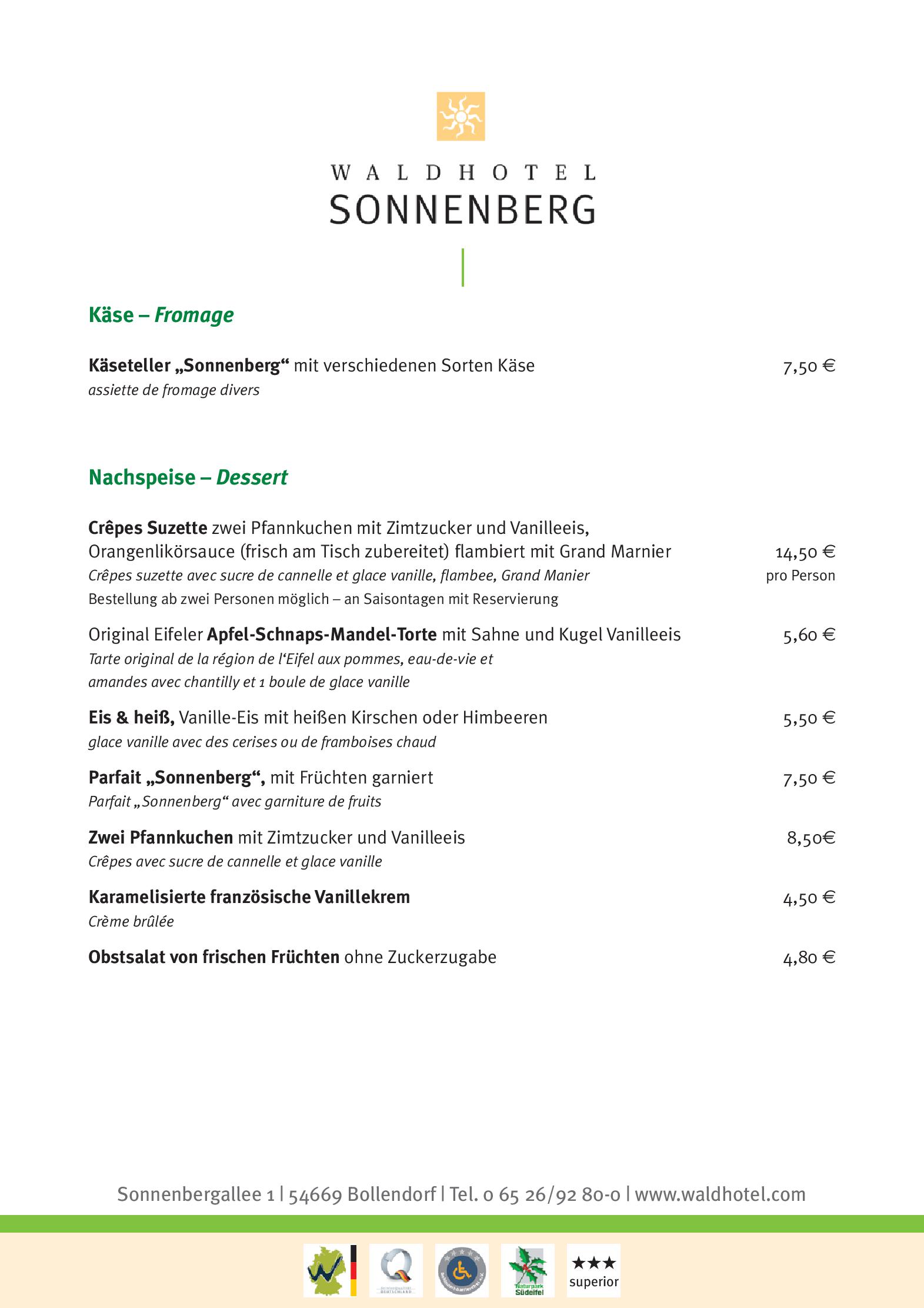 Speisekarte