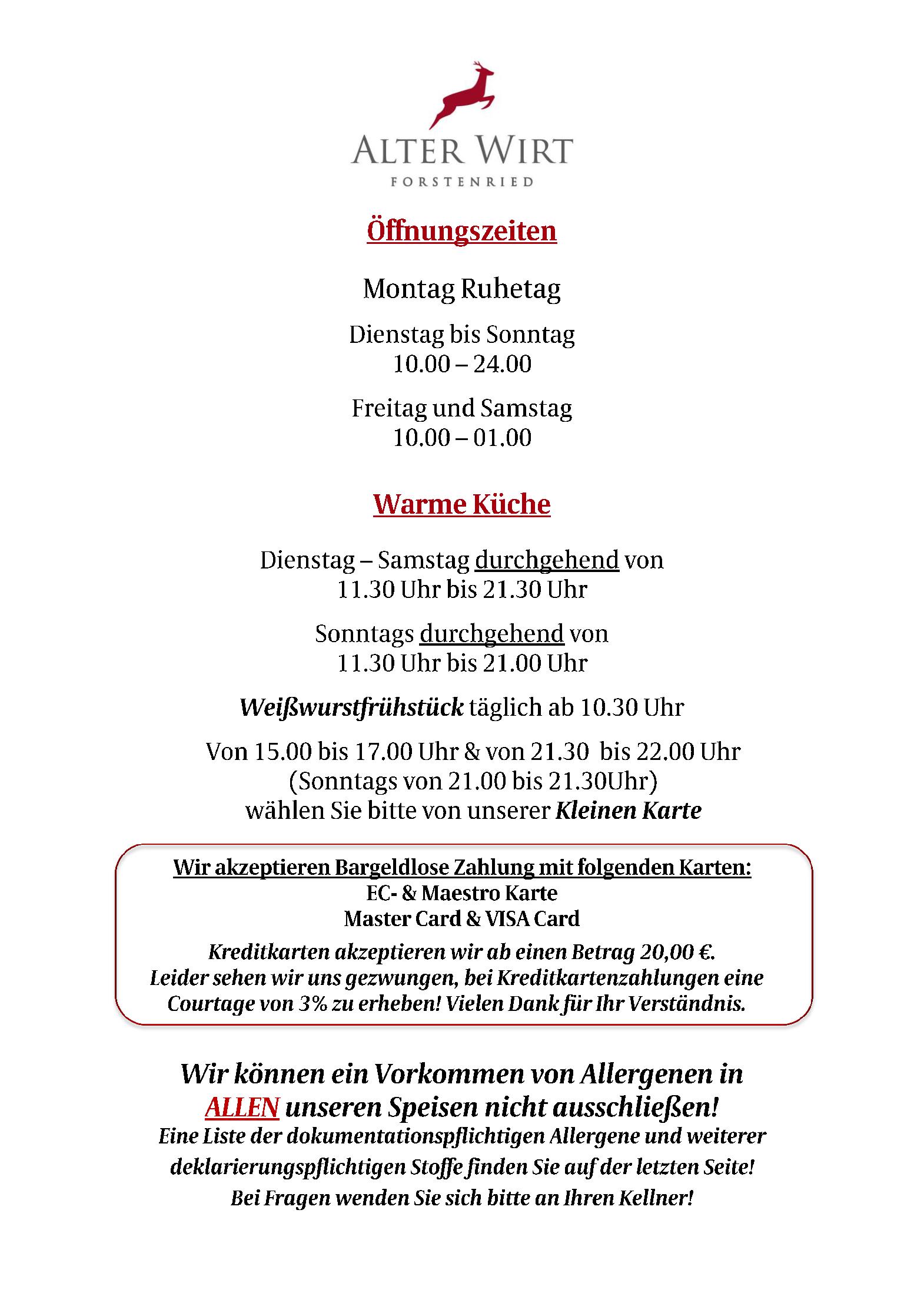 Speisekarte