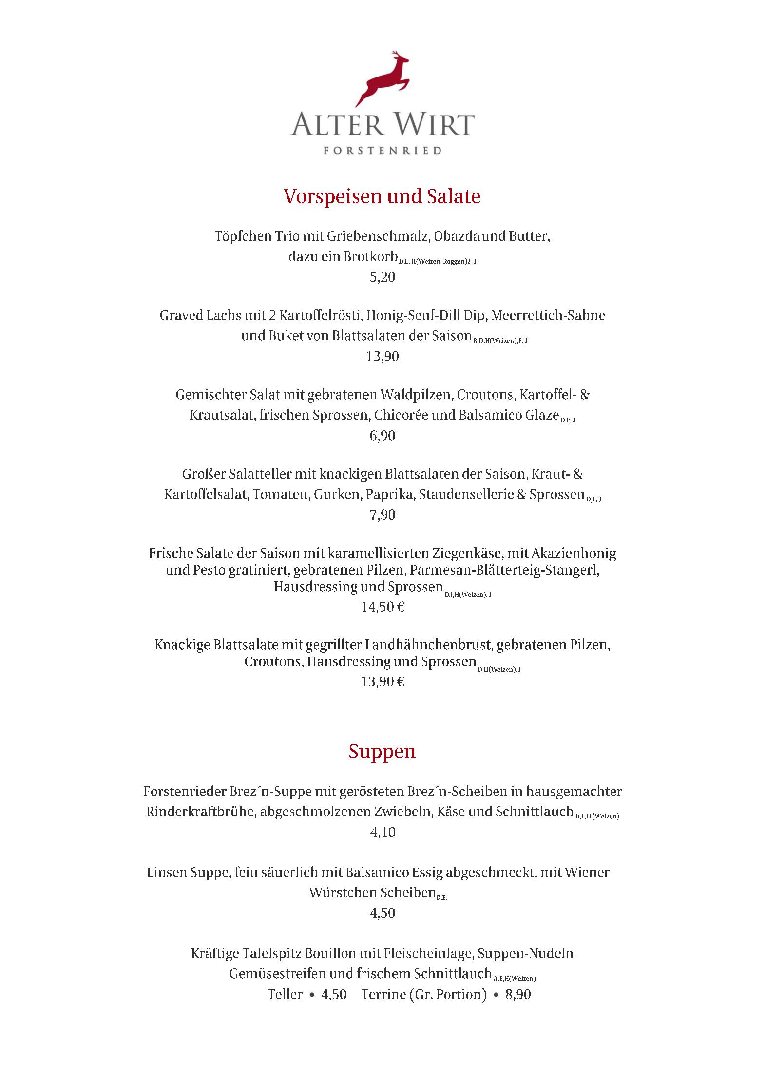 Speisekarte
