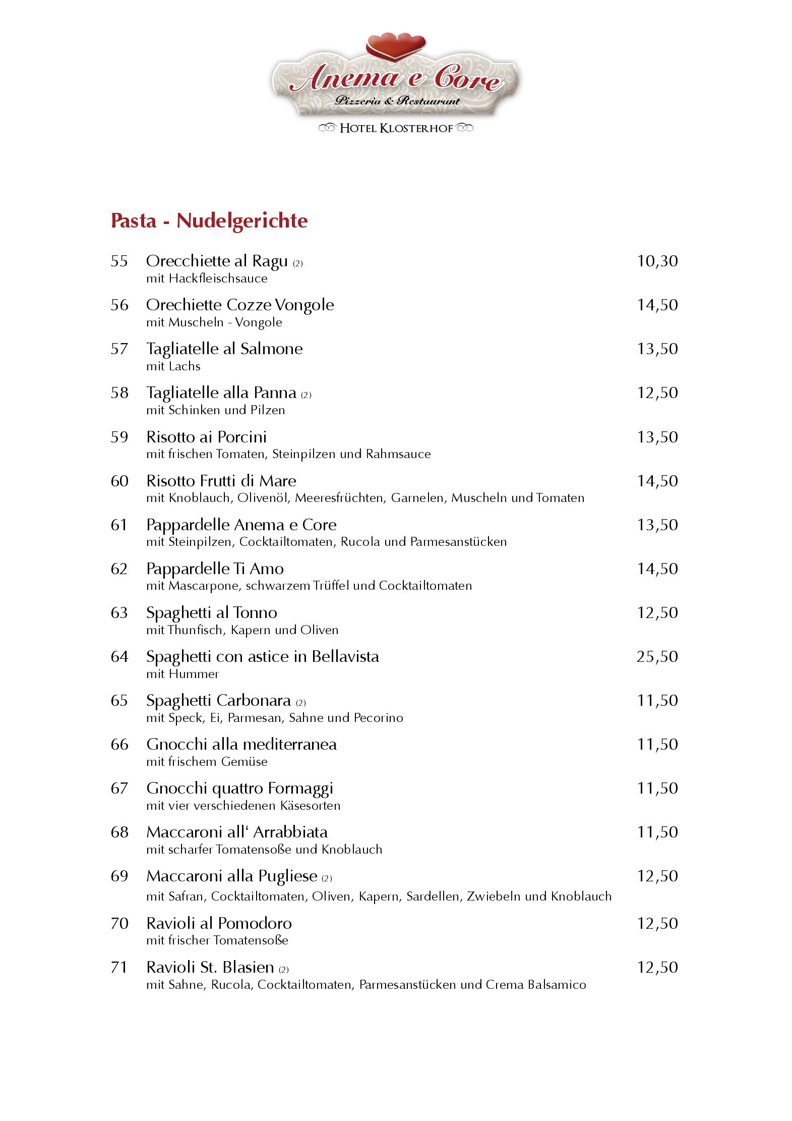 Speisekarte