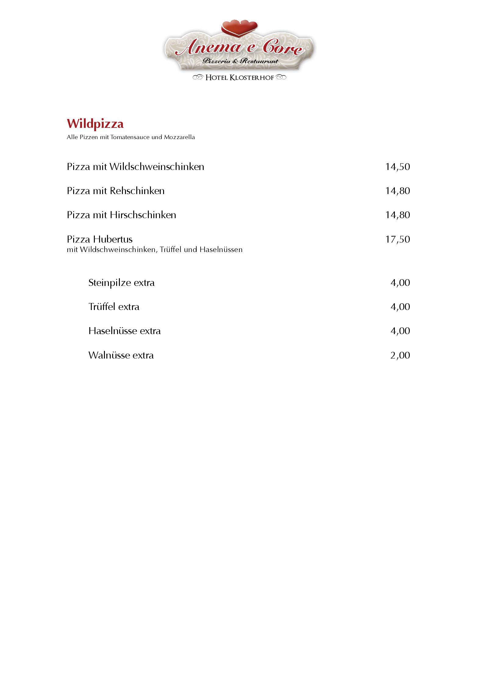 Speisekarte