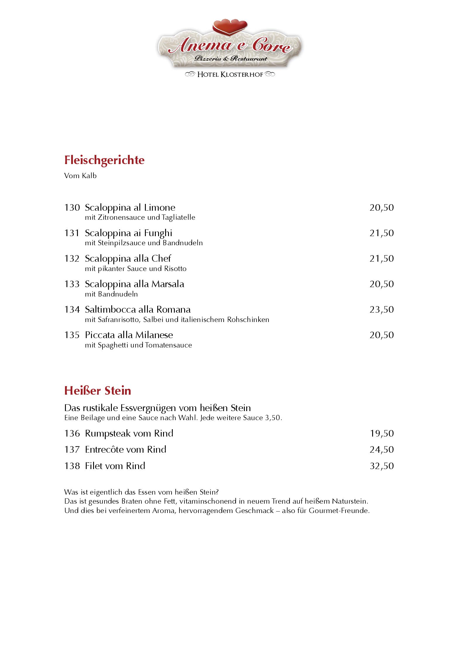 Speisekarte