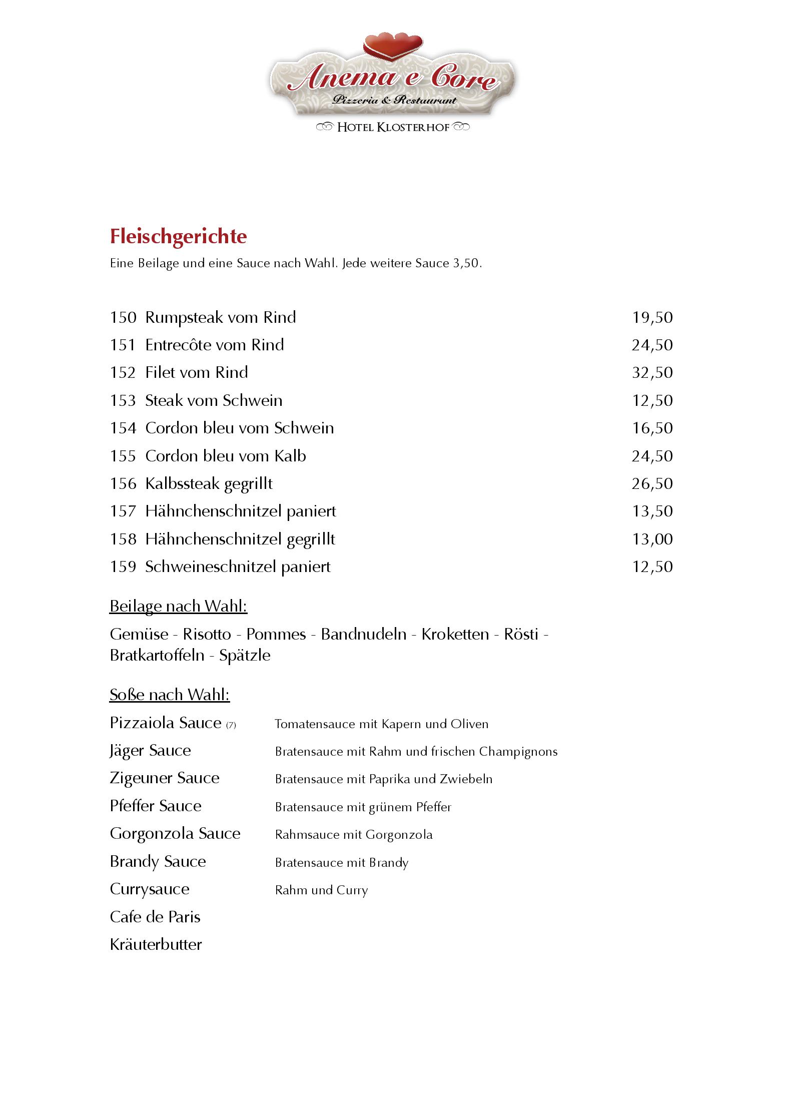 Speisekarte