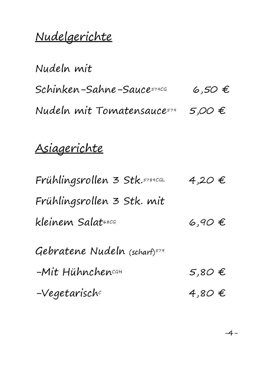 Speisekarte