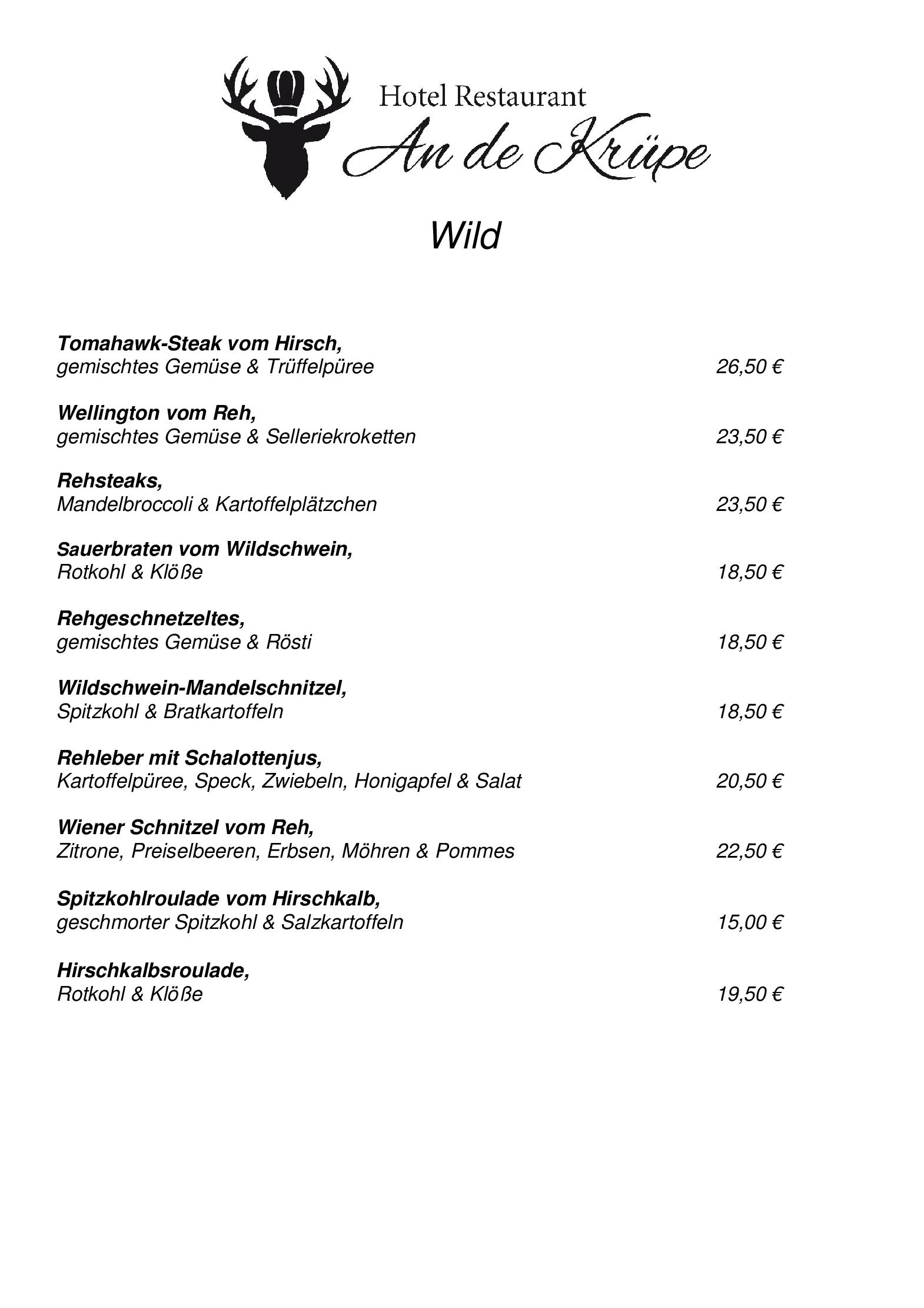 Speisekarte