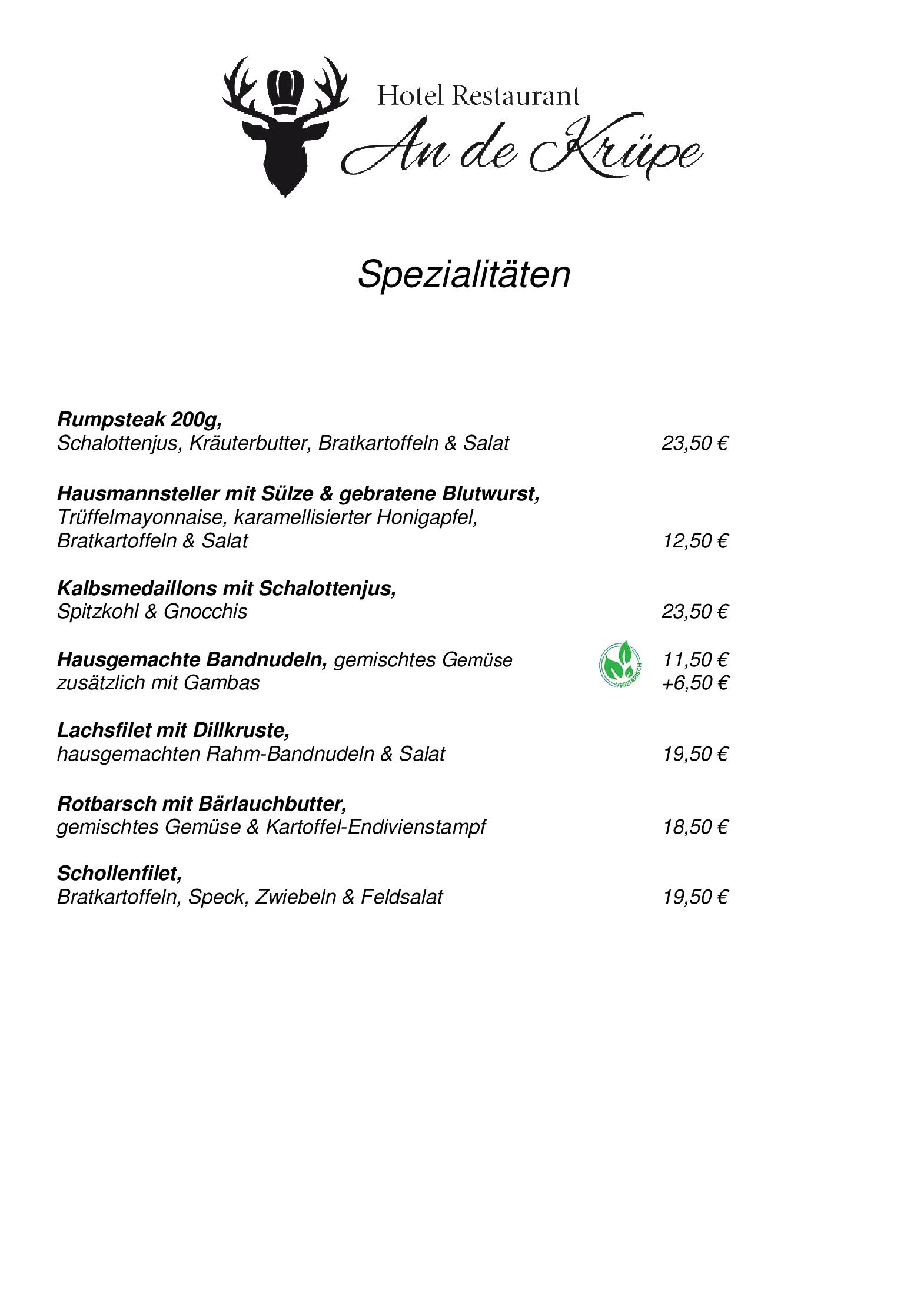 Speisekarte