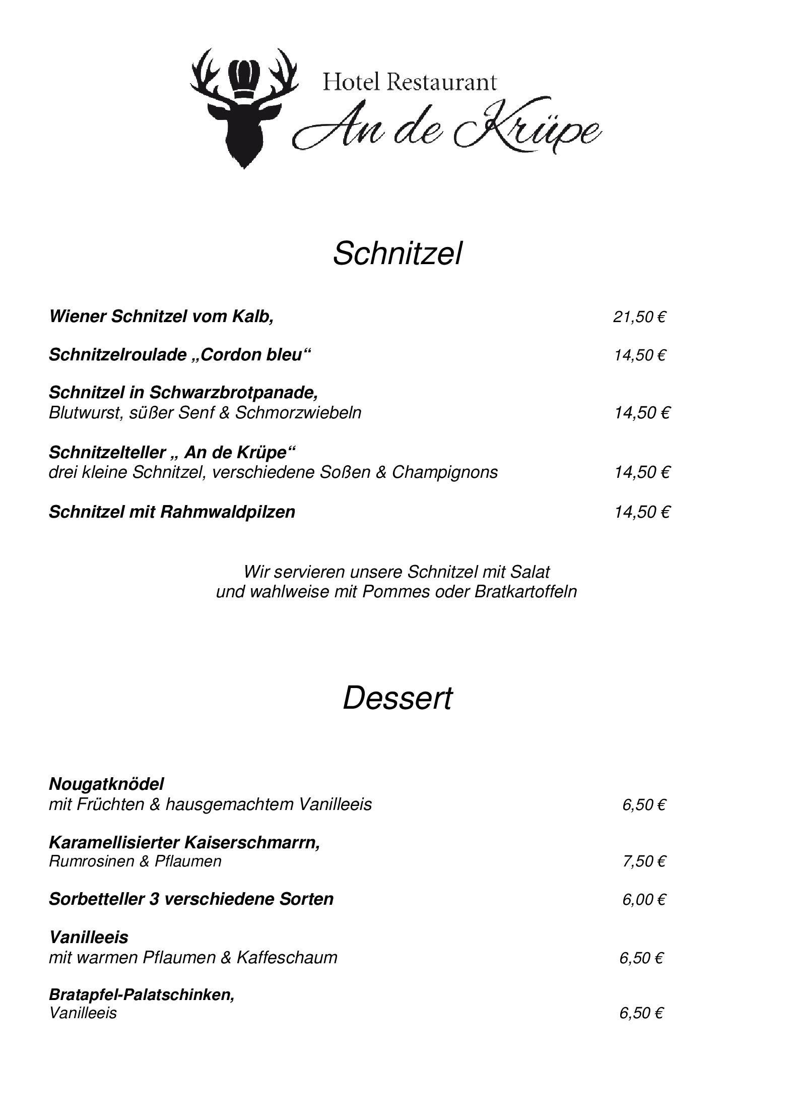 Speisekarte