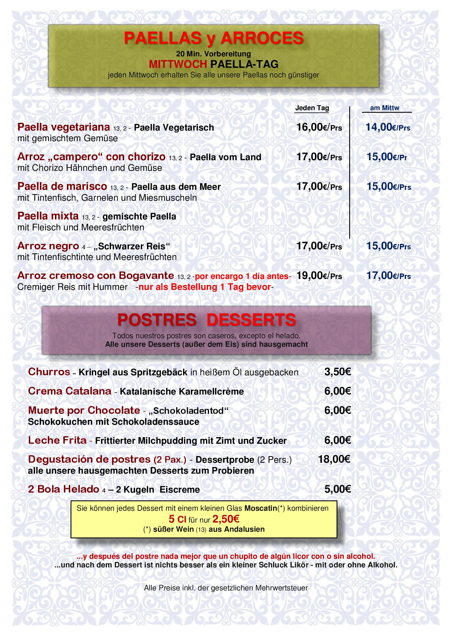 Speisekarte