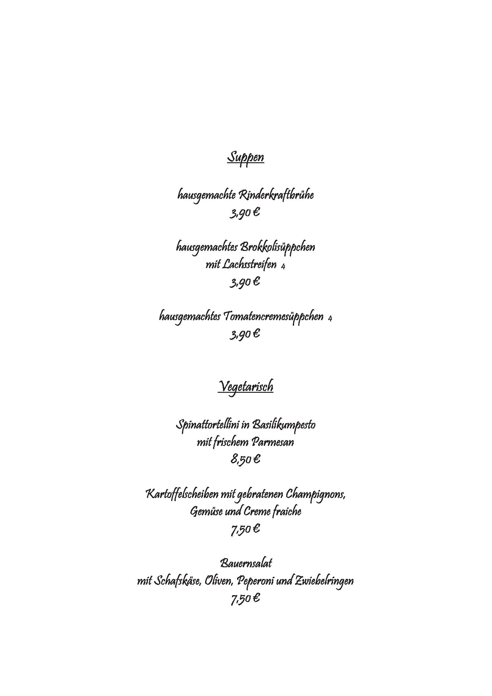Speisekarte