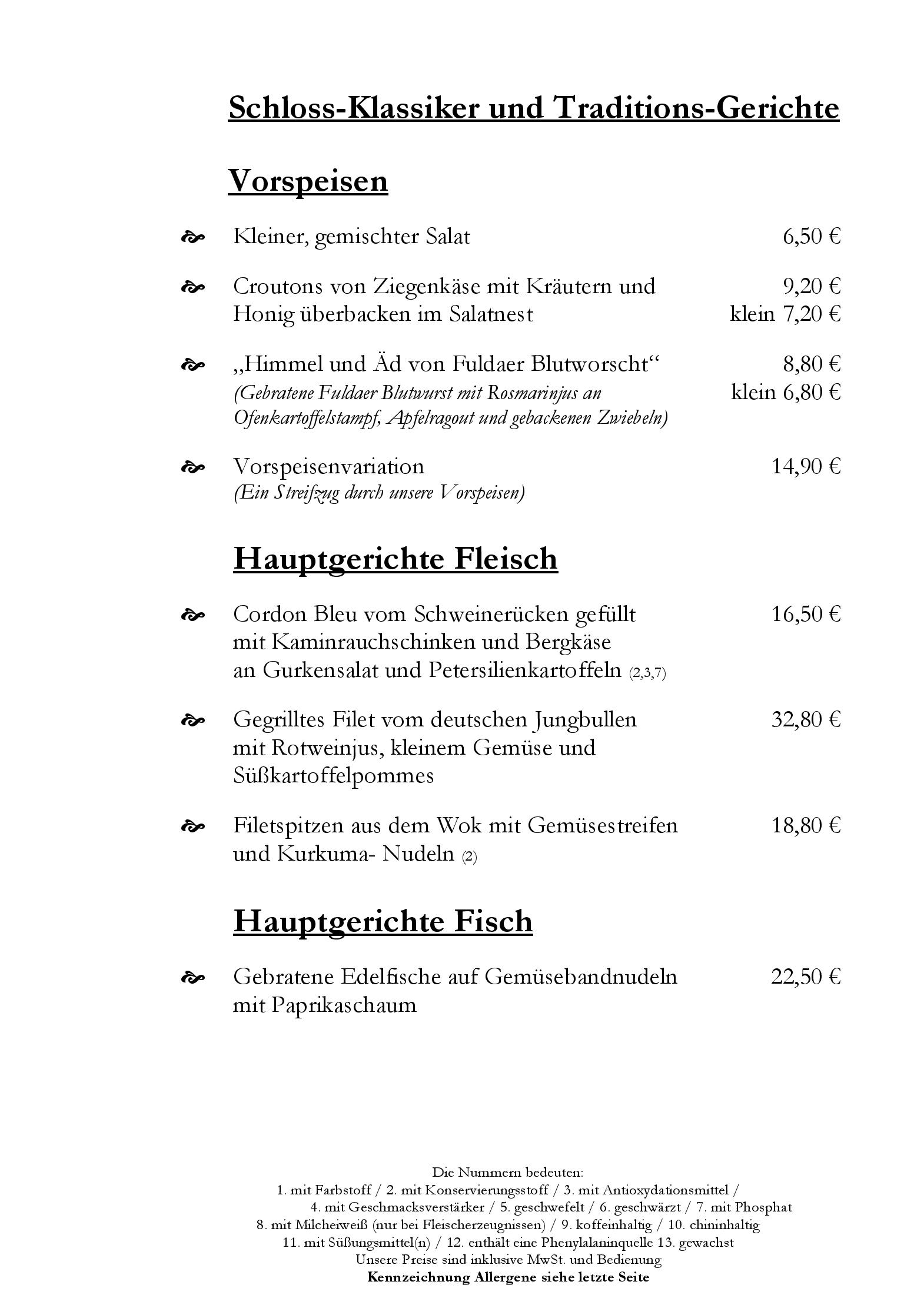 Speisekarte
