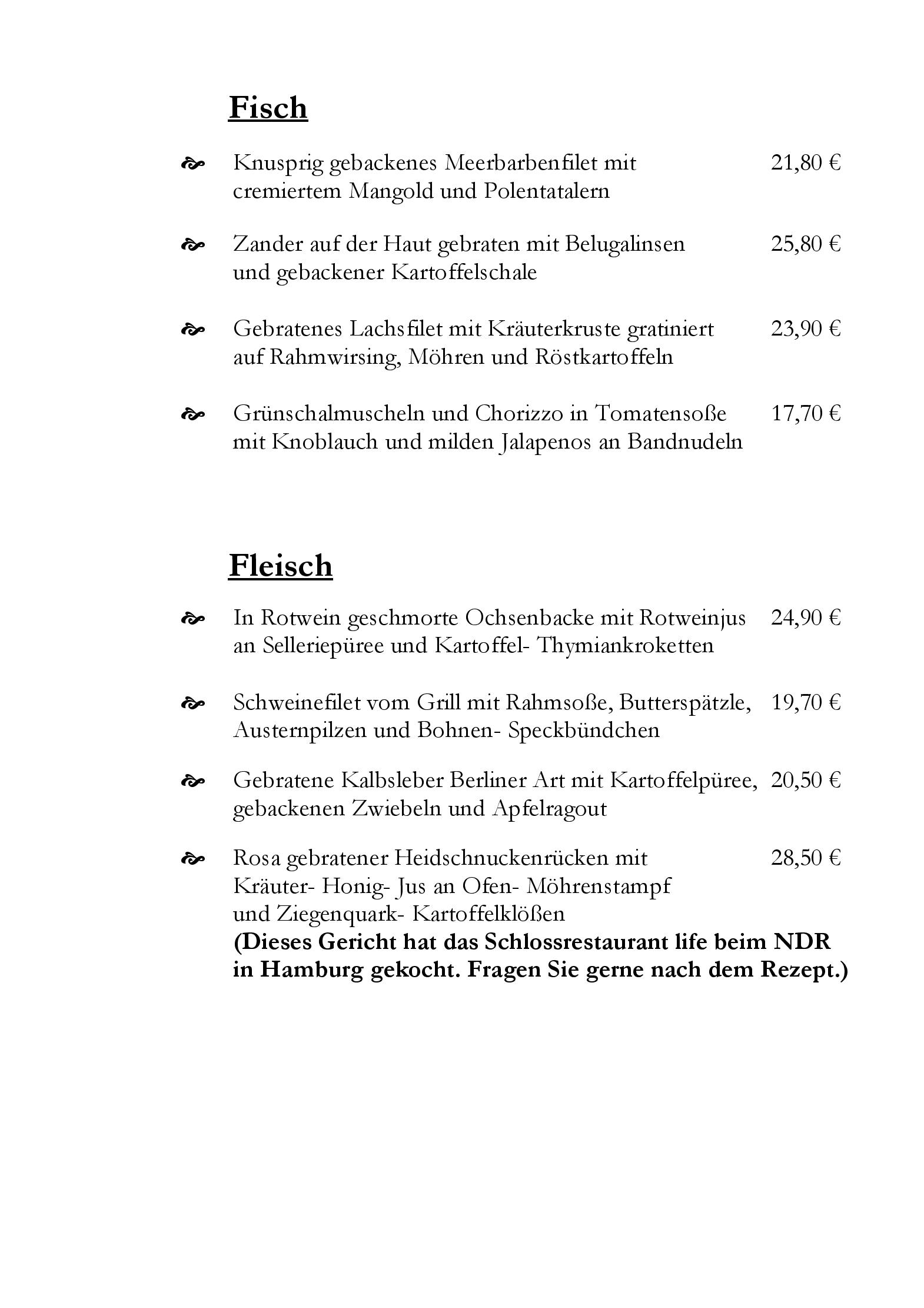 Speisekarte